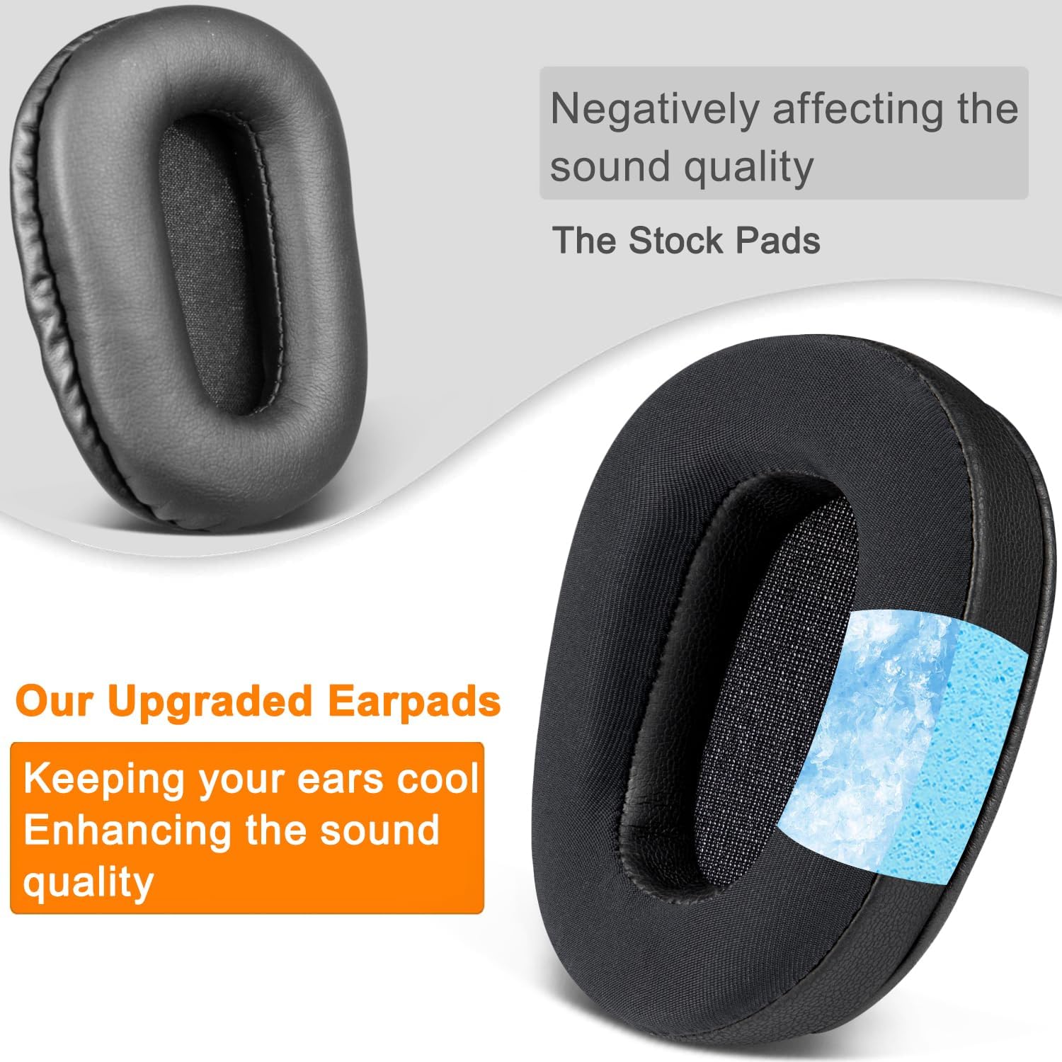 SOULWIT Earpads for BlueParrott B450-XT, S450-XT - Cooling Gel