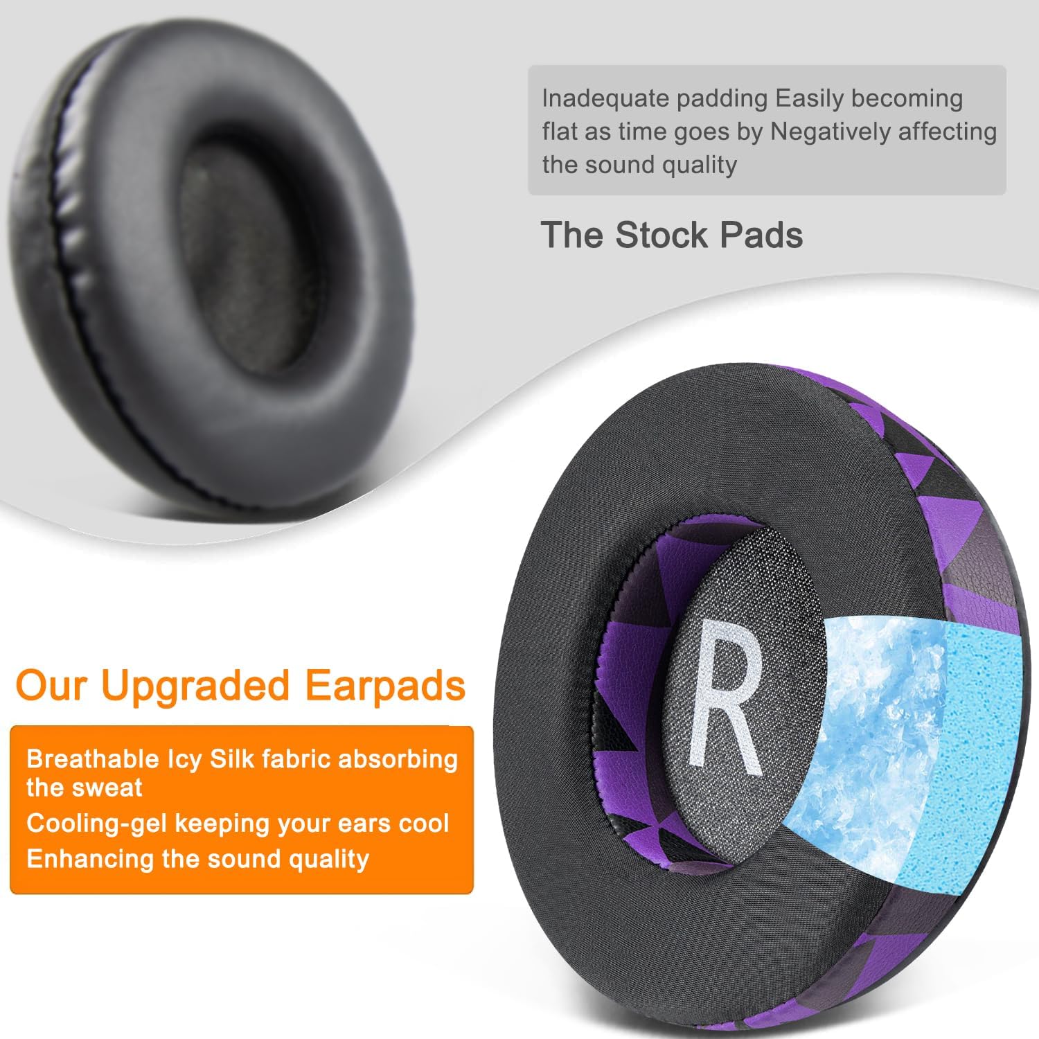 SOULWIT Earpads for JBL Synchros E50BT / S500 / S700 - Cooling Gel