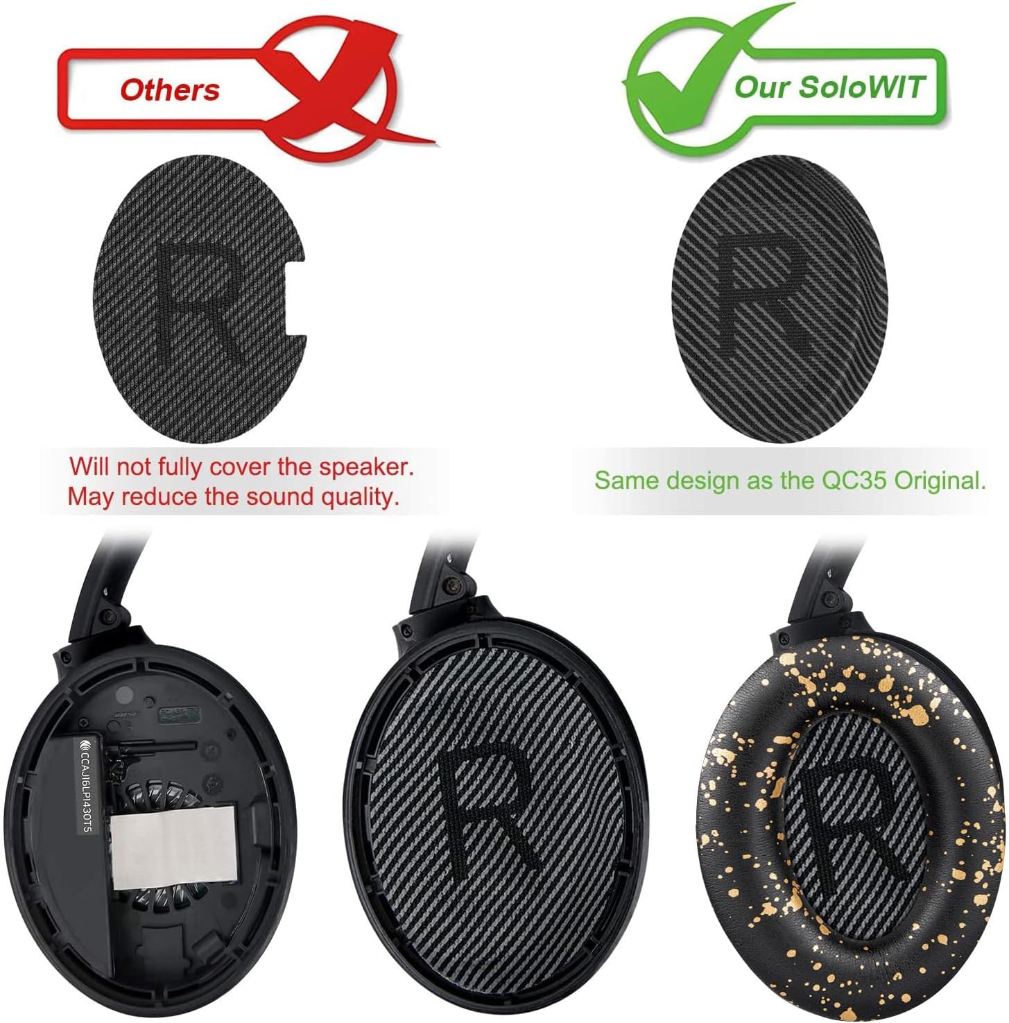 SoloWIT Earpads for Bose QuietComfort 35 Series - Protein Leather