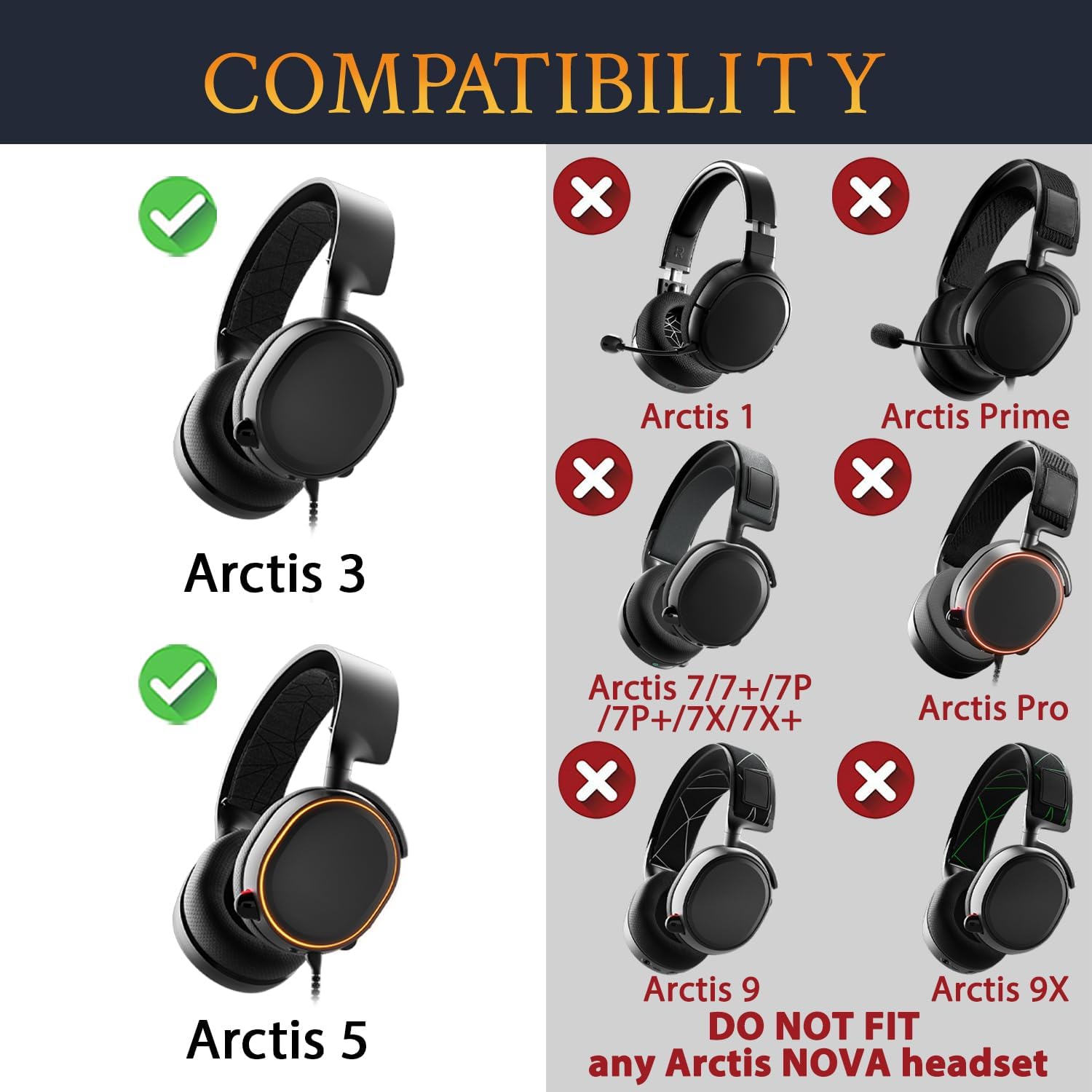 SOULWIT Headband for SteelSeries Arctis 3, Arctis 5 Gaming Headset