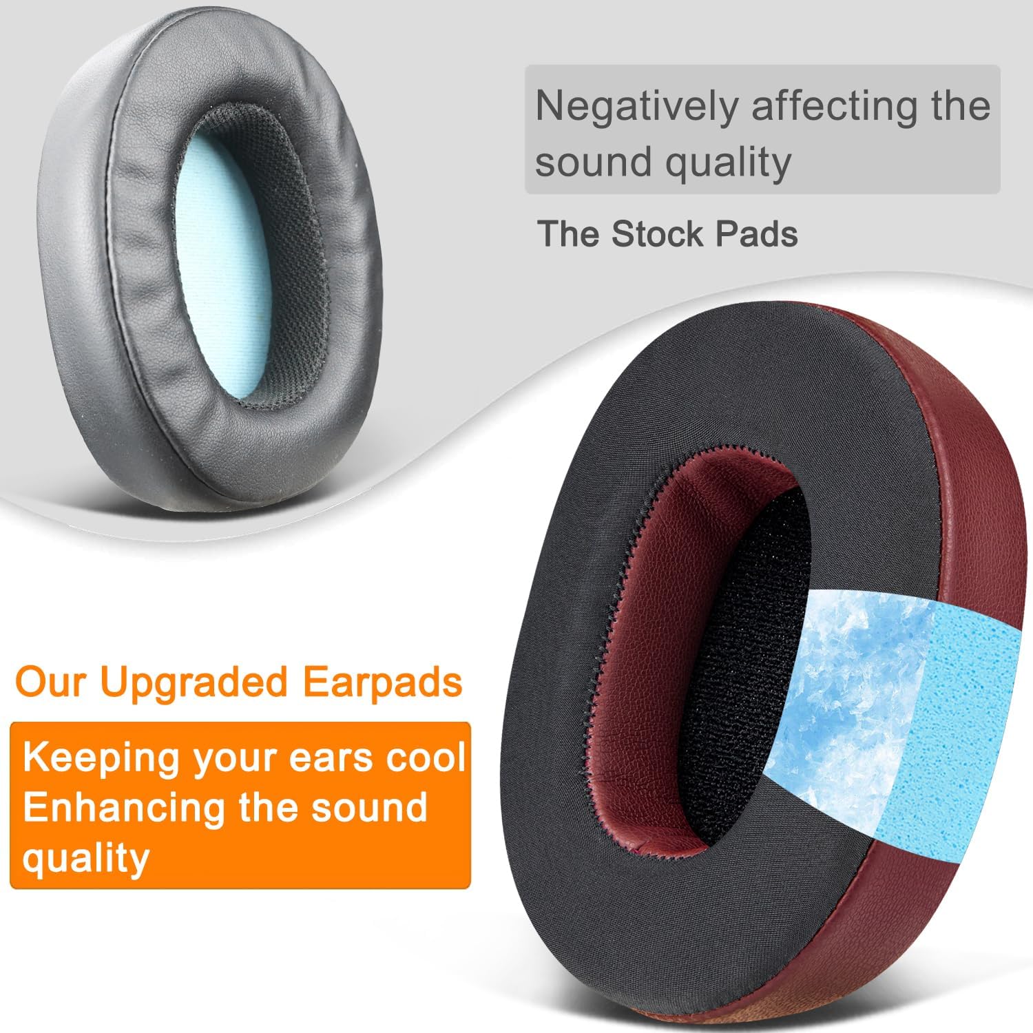 SOULWIT Earpads for Skullcandy Hesh 3/ANC/Evo & Crusher Wireless/ANC/Evo & Venue ANC - Cooling Gel