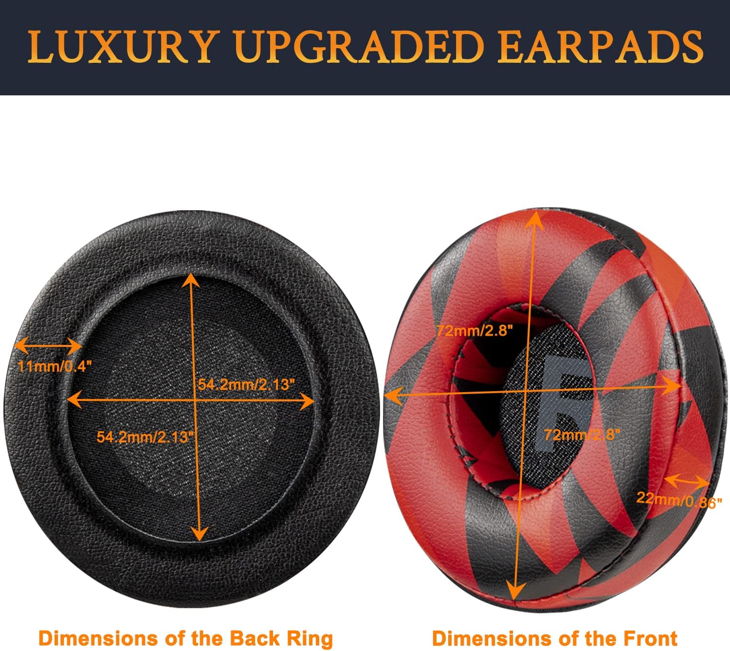 SOULWIT Earpads for JBL Tune 450BT/460BT/500BT/510BT/520BT/525BT/570BT, JR300BT, JR310BT, Junior 320BT, E40BT - Protein Leather