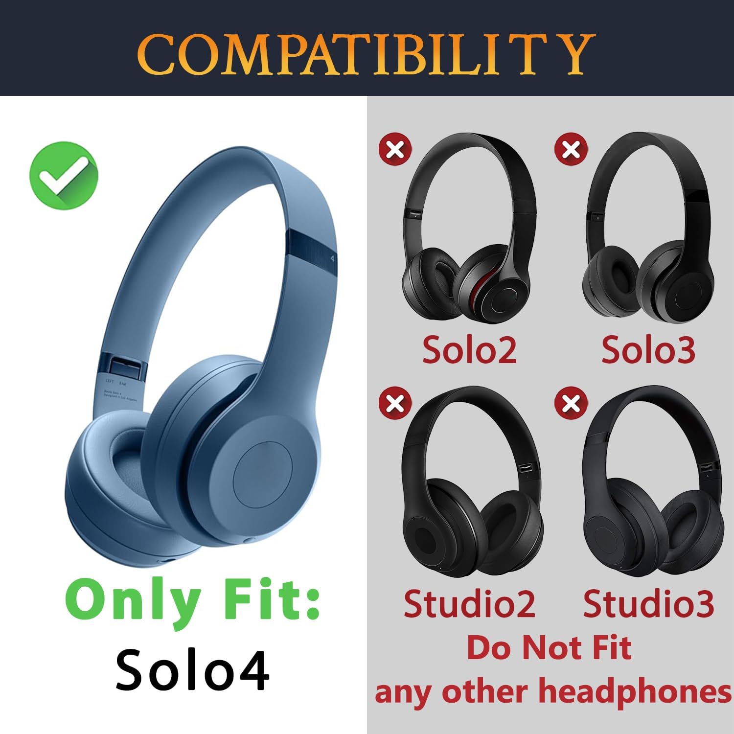 SOULWIT Earpads for Beats Solo 4 - Protein Leather