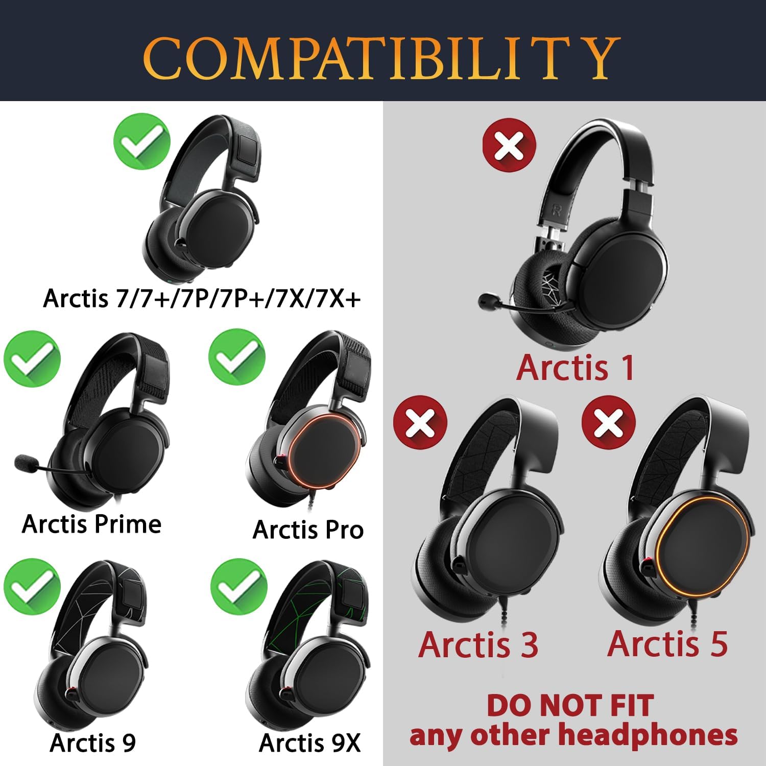 SOULWIT Headband for SteelSeries Arctis 7/7+/7X/7X+/7P/7P+/9/9X/Pro/Prime