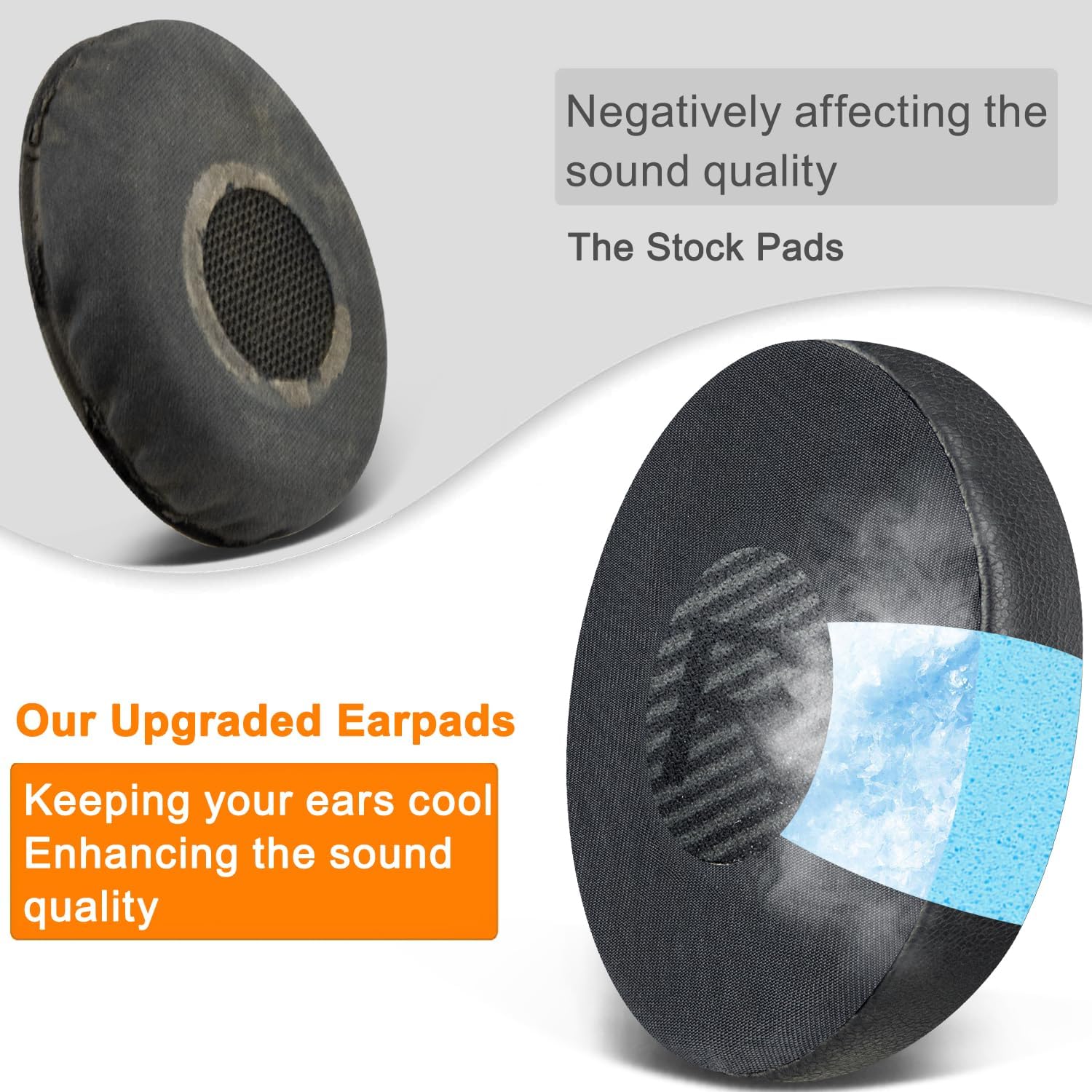 SOULWIT Earpads for Bose On-Ear II (OE2/OE2i) / SoundTrue On-Ear / SoundLink On-Ear - Cooling Gel