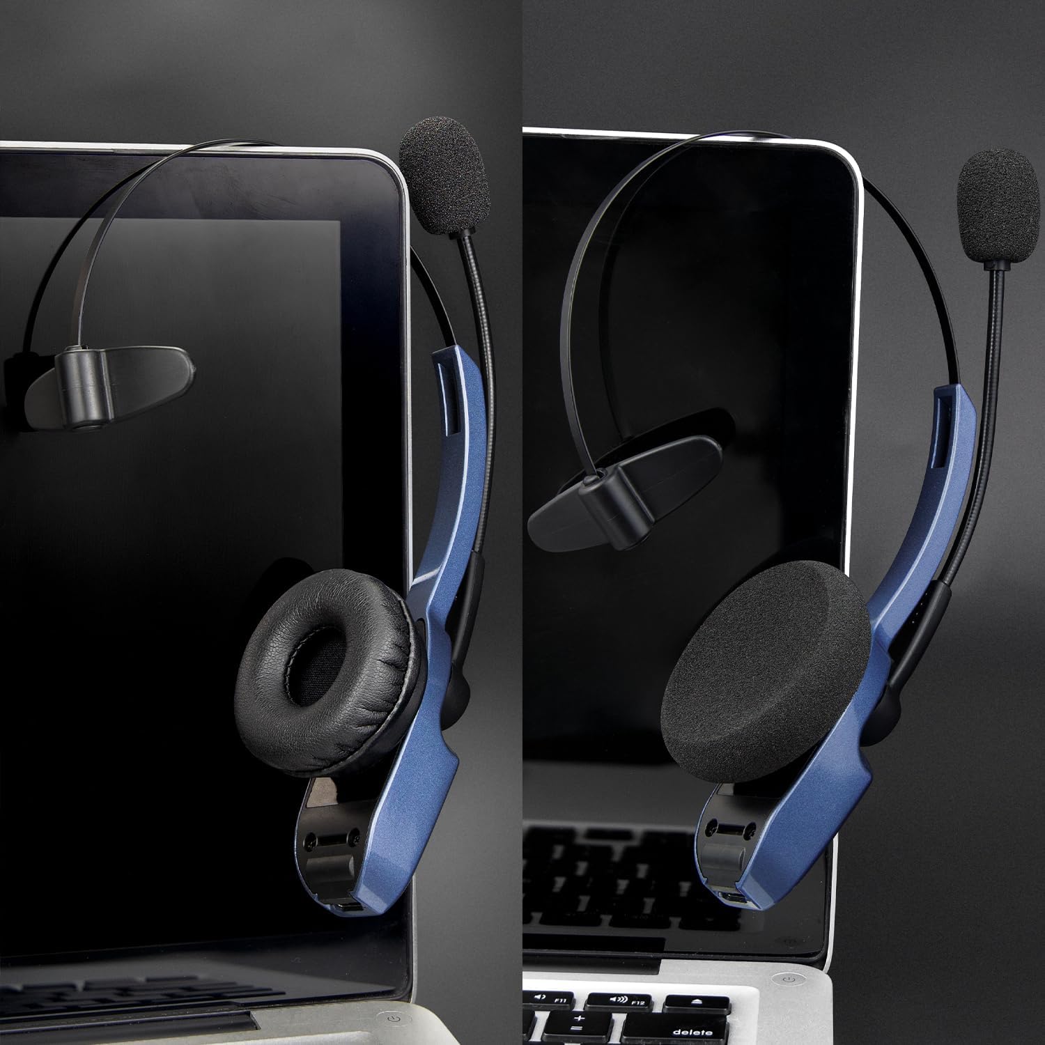 SOULWIT 3 in 1 Kit for BlueParrott B150, B250-XT, B250-XTS, B250-XT Plus, Earpads + Sponge Cover + Microphones Pop Filter