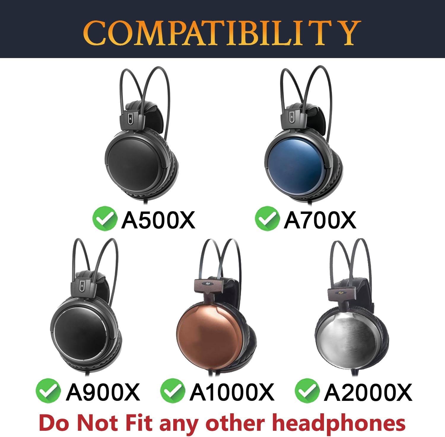 SOULWIT Headband for Audio-Technica A500X/A700X/A900X/A1000X/A2000X