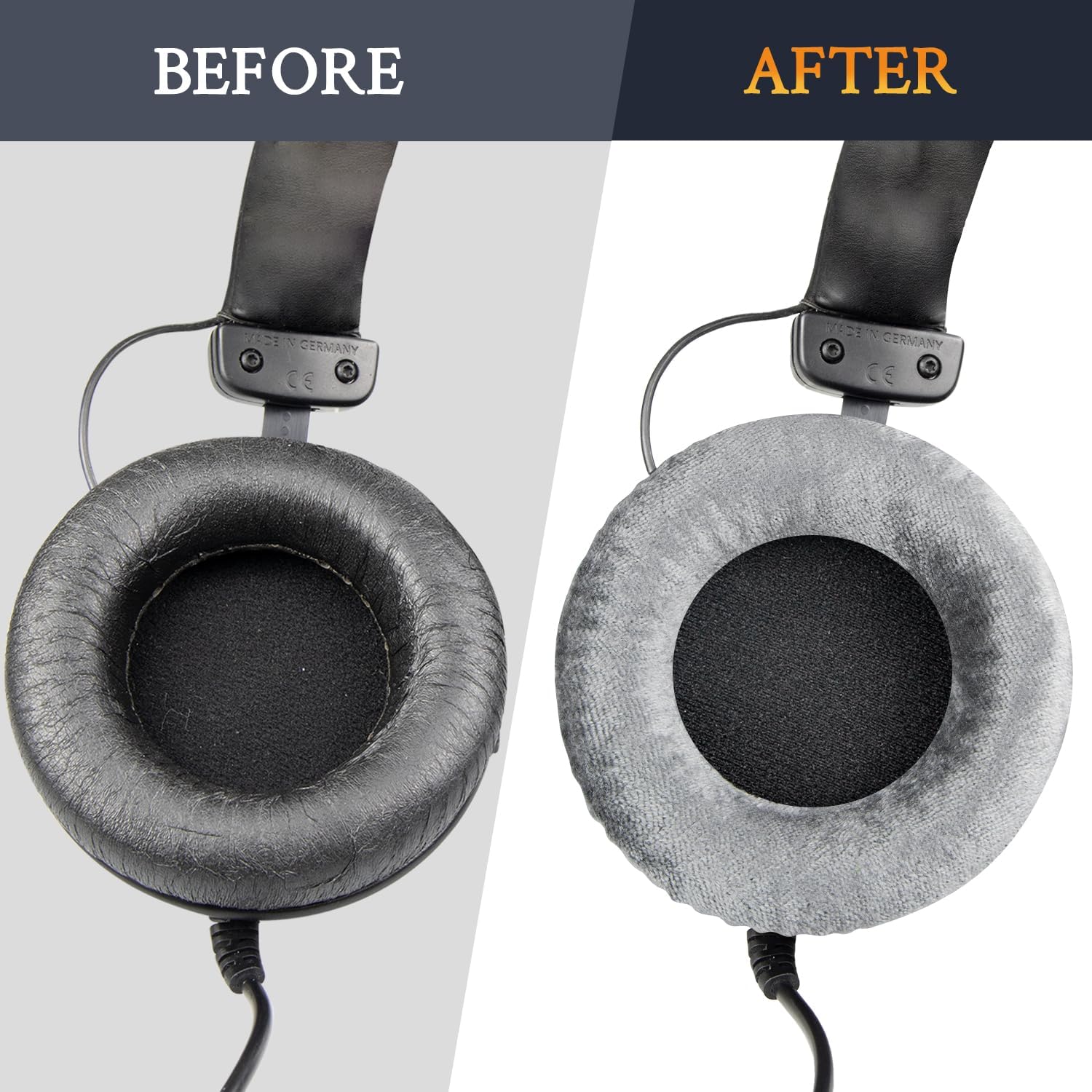 SOULWIT Earpads for Beyerdynamic DT 770 Pro Series (Pro / Pro HT / ALT / Edition), DT 511, DT 801, DT 831, DT 901, HS 300, MMX 300, Custom One PRO Plus, Custom Studio - Velour