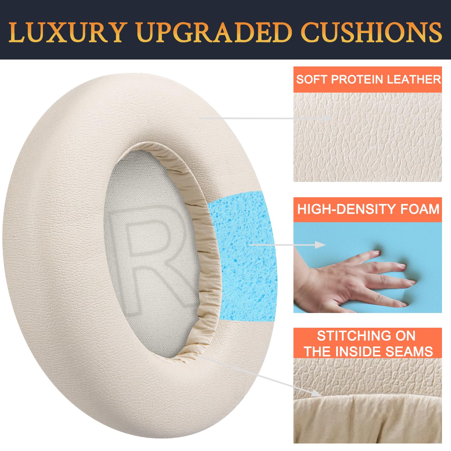 SOULWIT Earpads for Anker Soundcore Life 2 / Life Q20 / Life Q20+ / Q20i - Protein Leather