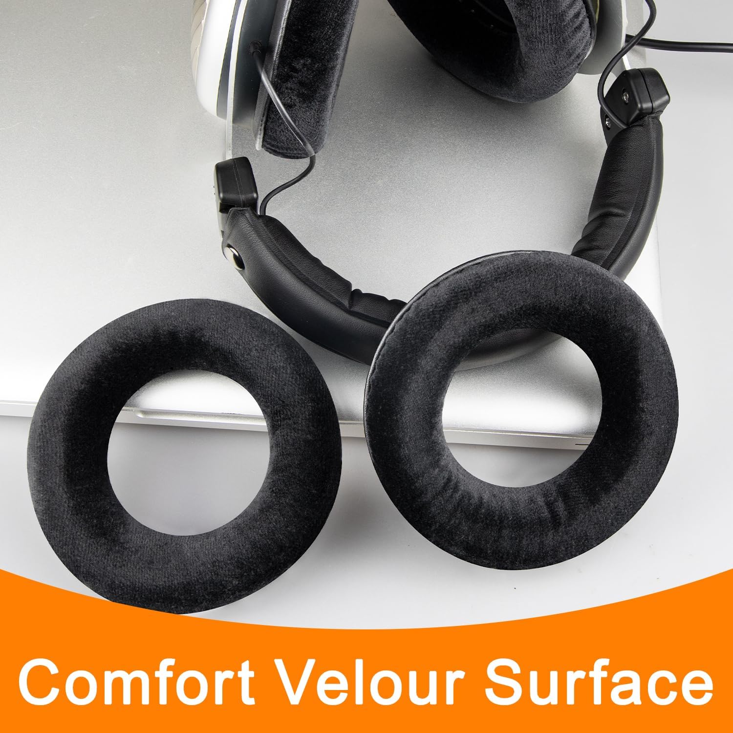 SOULWIT Earpads for Beyerdynamic DT 770 Pro Series (Pro / Pro HT / ALT / Edition), DT 511, DT 801, DT 831, DT 901, HS 300, MMX 300, Custom One PRO Plus, Custom Studio - Velour