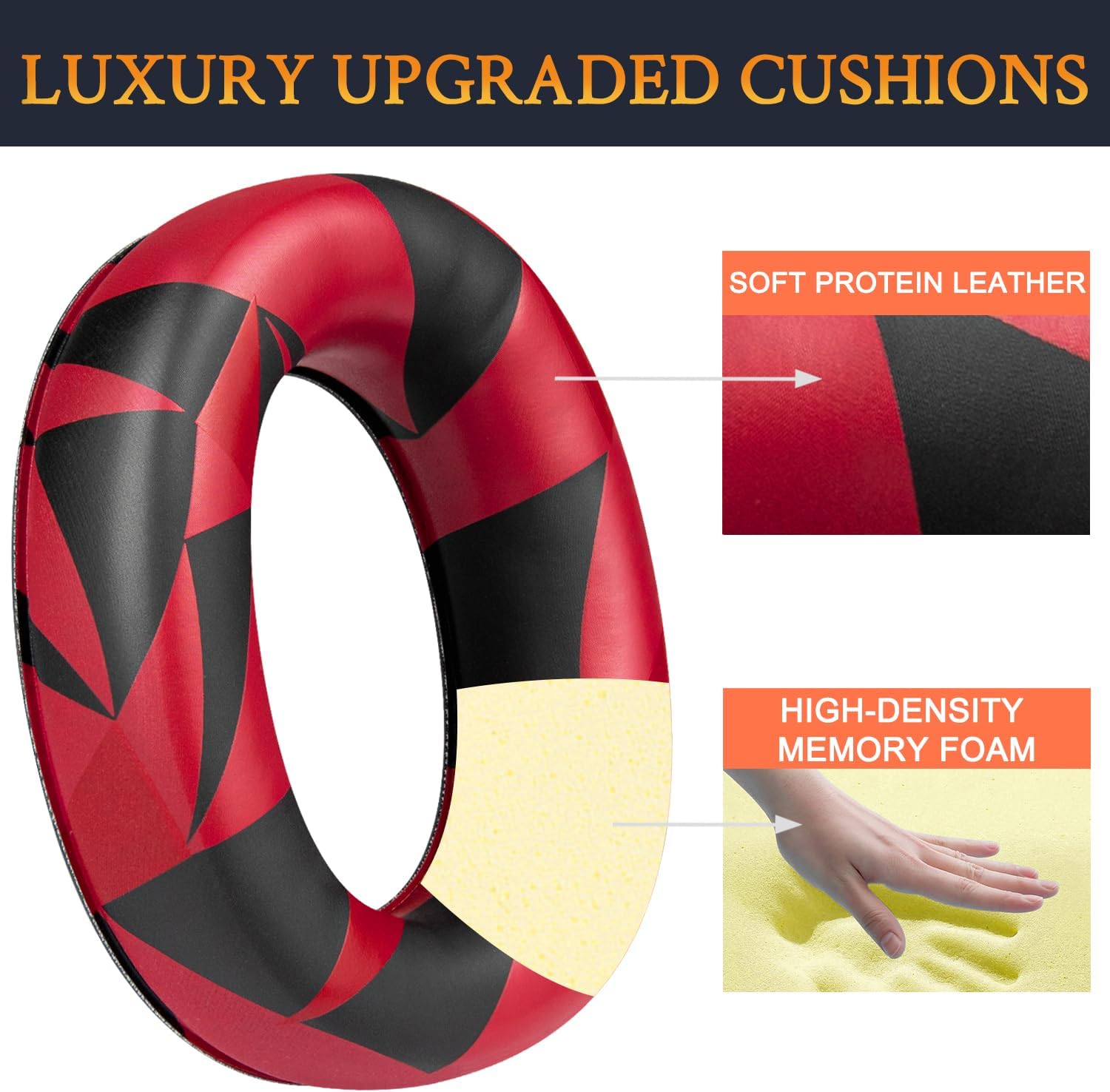 SOULWIT Earpads for 3M WorkTunes, Peltor Sport Tactical 100/300/500, ZOHAN EM033/037/042, PROHEAR 032/033/037 - Protein Leather