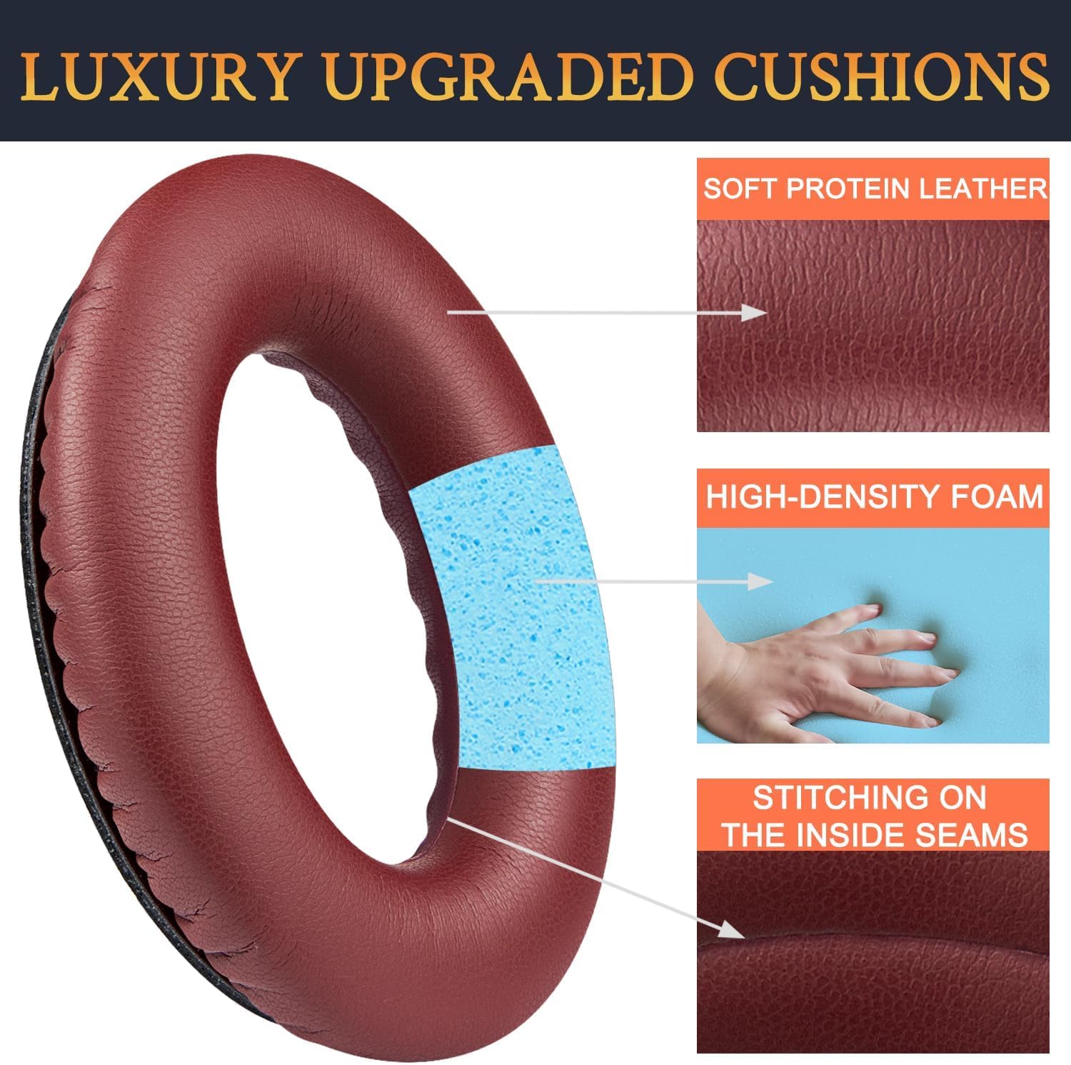 SoloWIT Earpads for Bose QuietComfort 15, QuietComfort 2 - Protein Leather