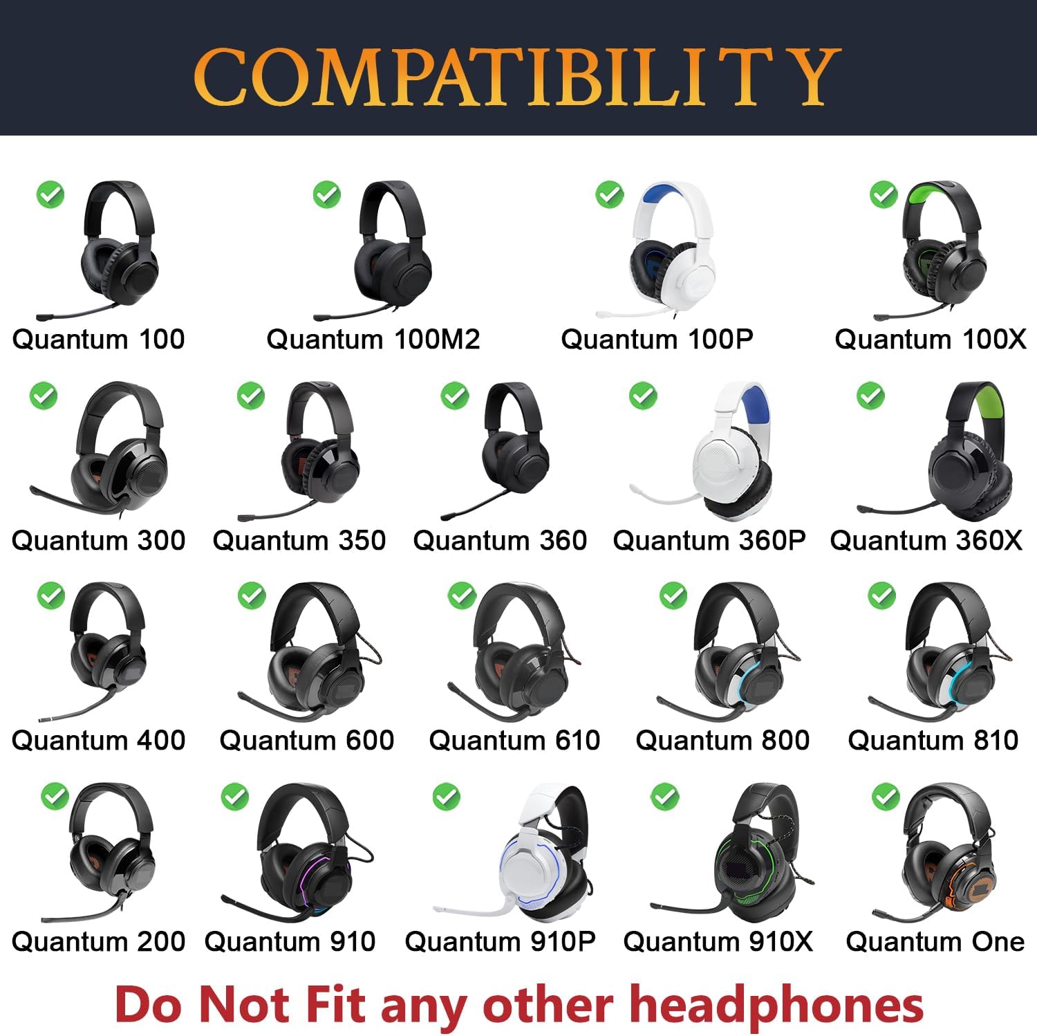 SOULWIT Microphone Pop Filter for JBL Quantum Series - 4Pcs