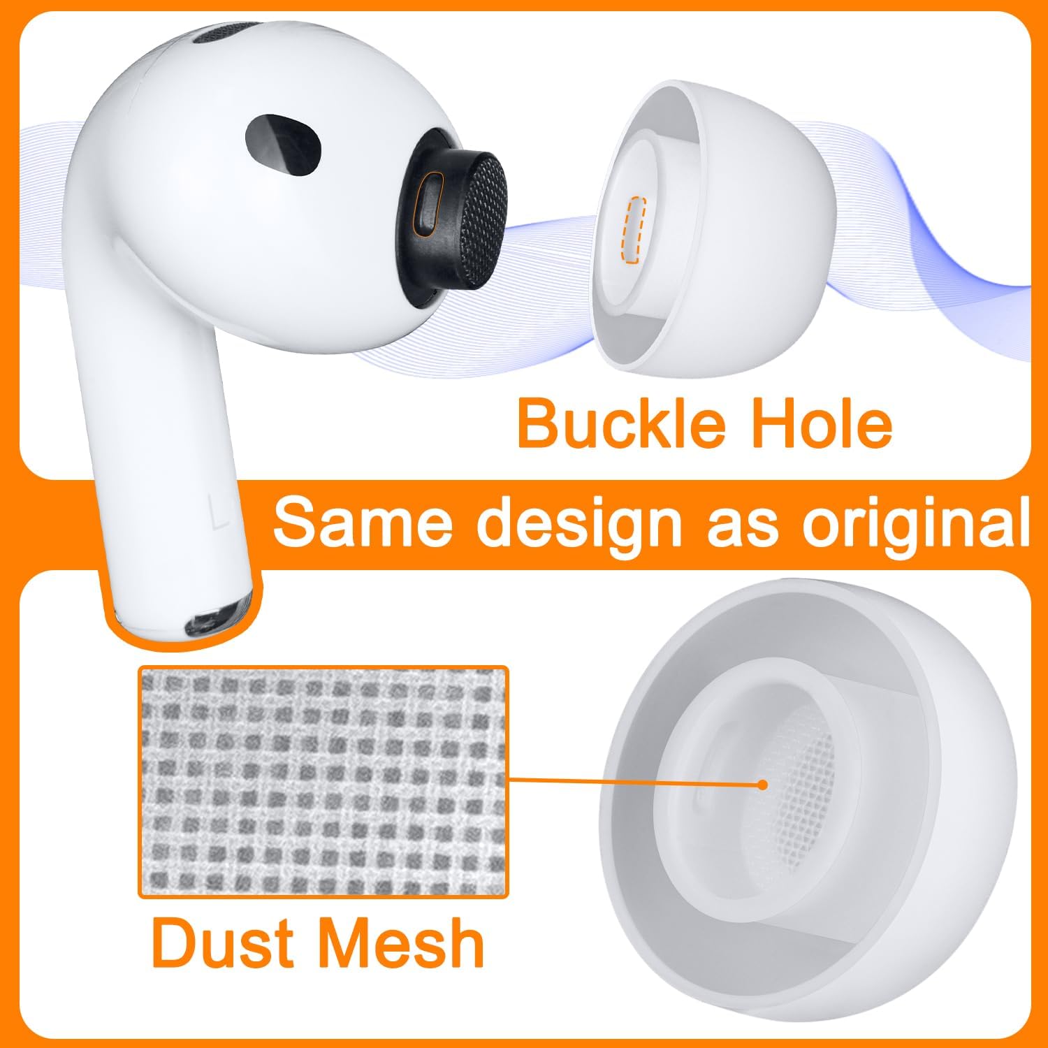 SOULWIT Silicone Ear Tips for AirPods Pro 3 - 5 pairs