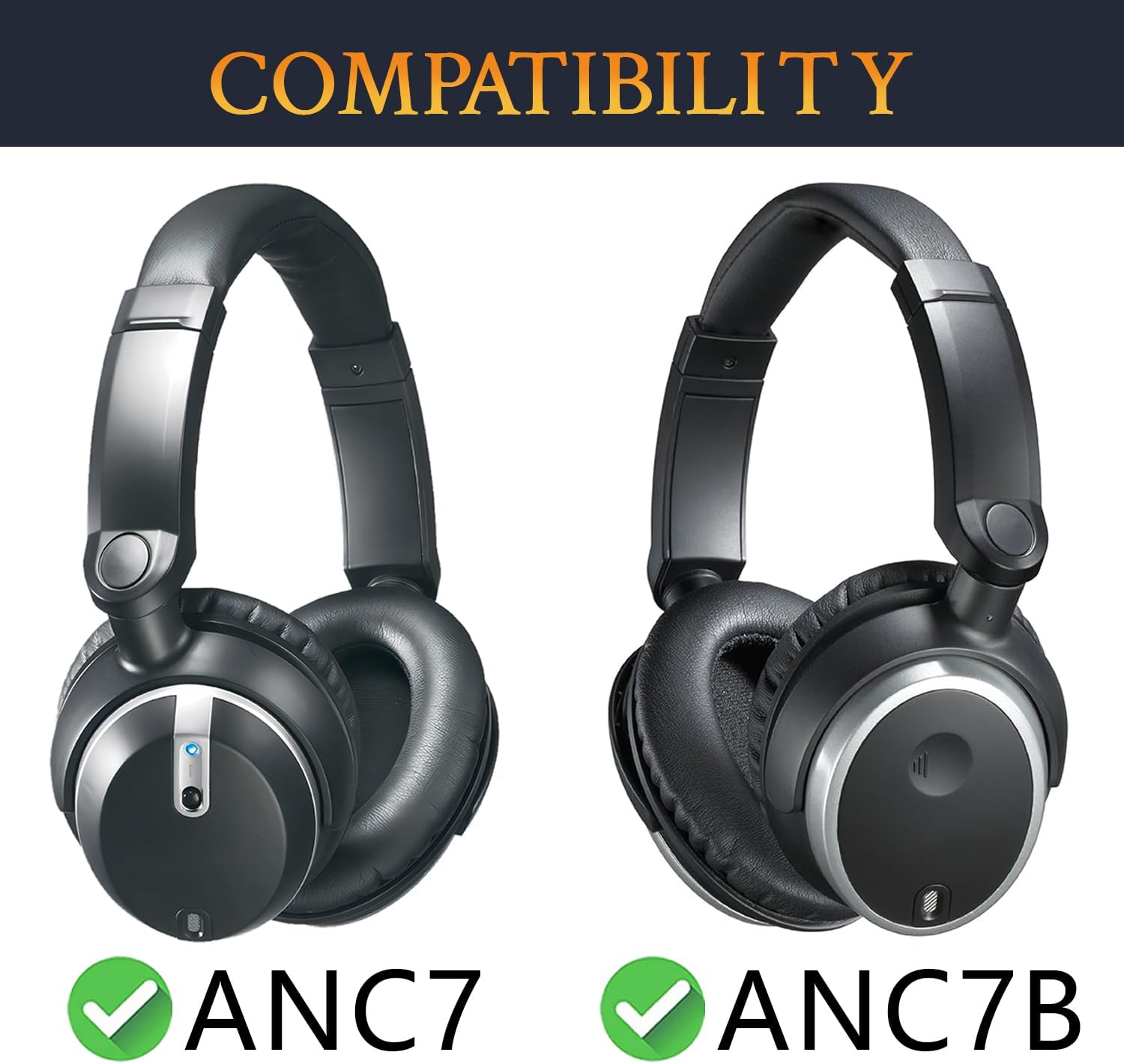 SOULWIT Earpads for Audio-Technica ATH-ANC7/ANC7B - Protein Leather