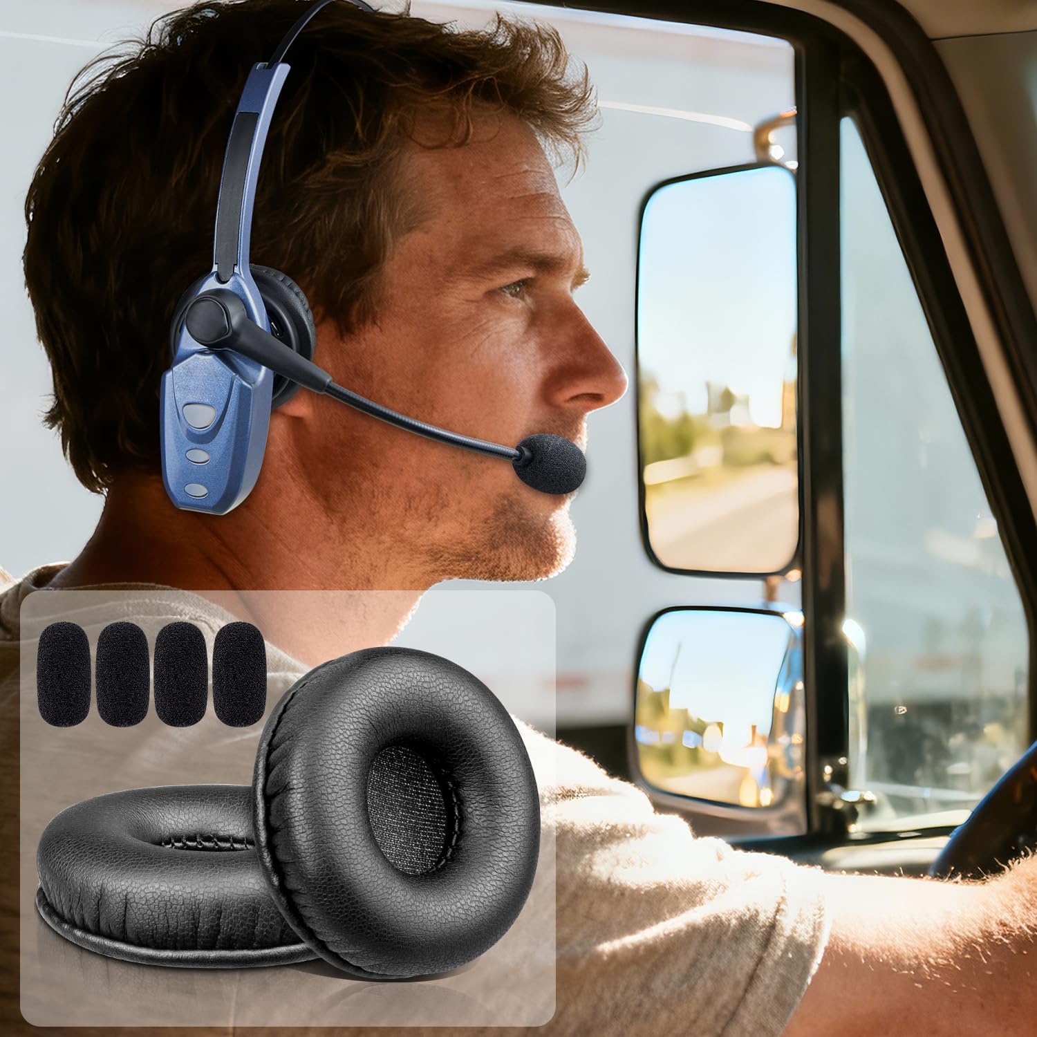 SOULWIT Earpads for BlueParrott B150, B250-XT, B250-XTS, B250-XT Plus - Protein Leather