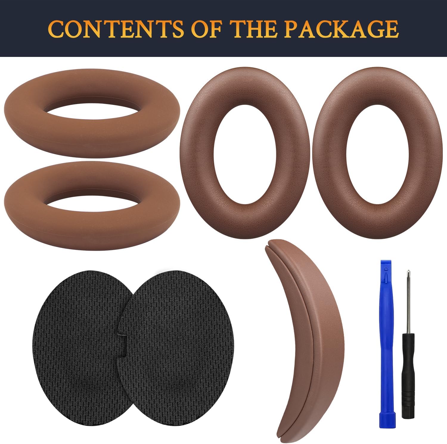 SOULWIT Replacement Kit for Bose QuietComfort 15, QuietComfort 2, Earpads + Headband + Earpads Cover