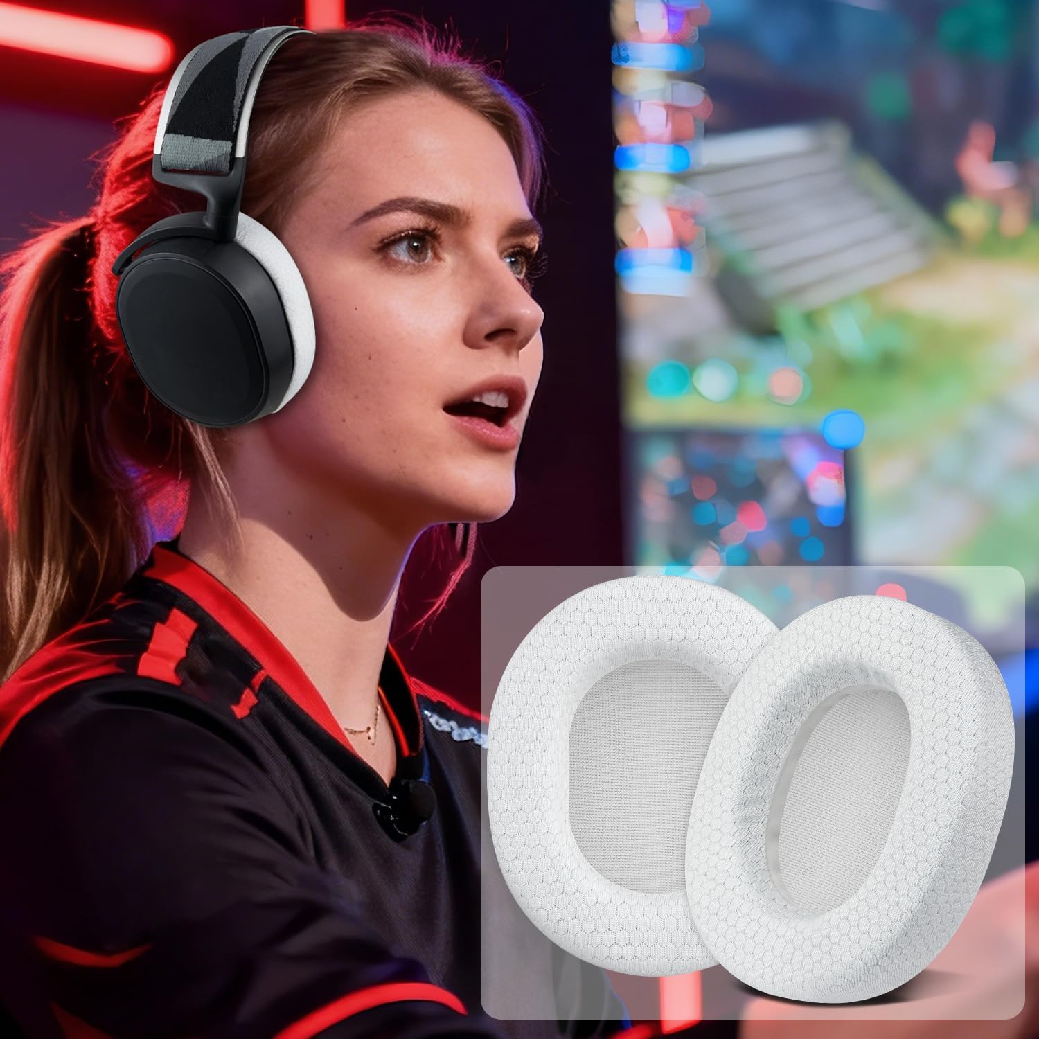 SOULWIT Earpads for SteelSeries Arctis 1/3/5/7/7+/7P/7P+/7X/7X+/9/9X/Pro/Prime - Mesh Fabric