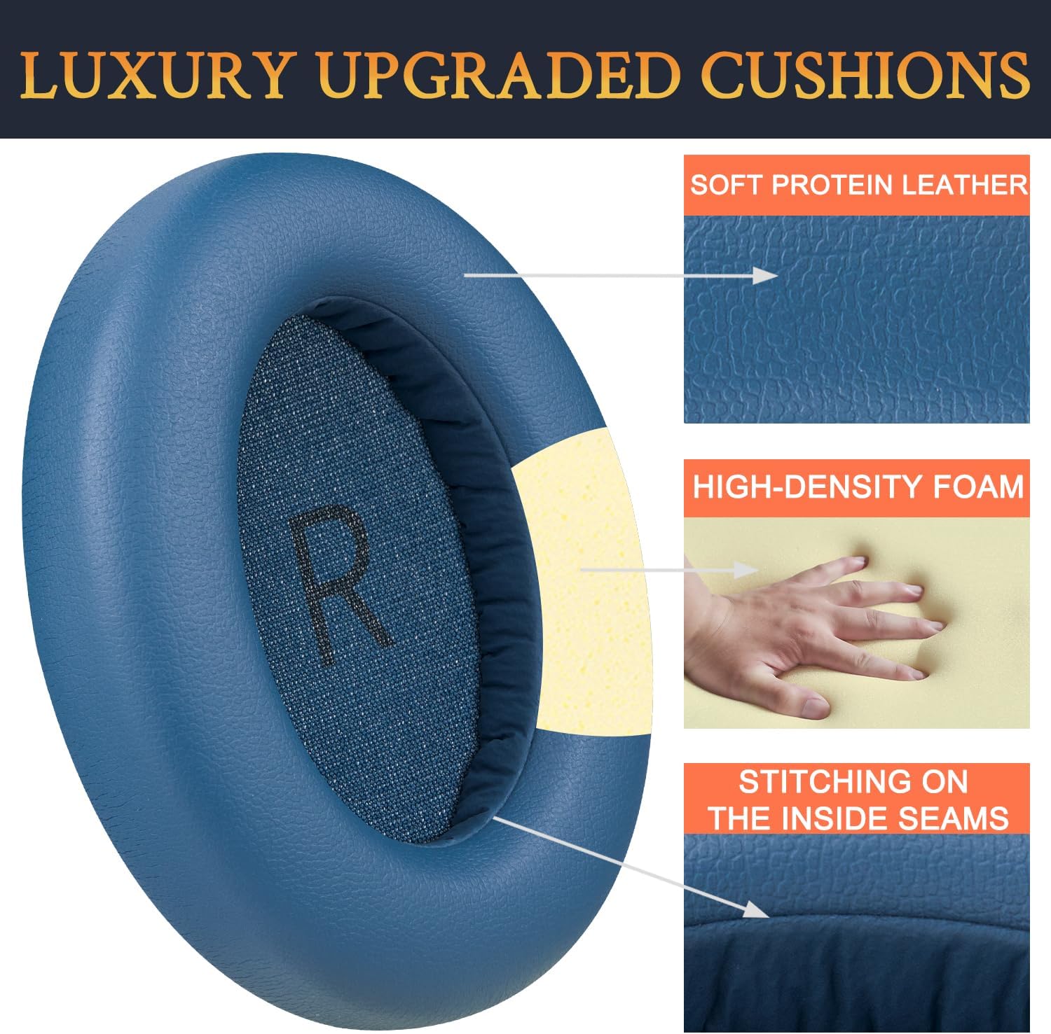 SOULWIT Earpads for 1MORE SonoFlow/SonoFlow SE/SonoFlow Pro - Protein Leather