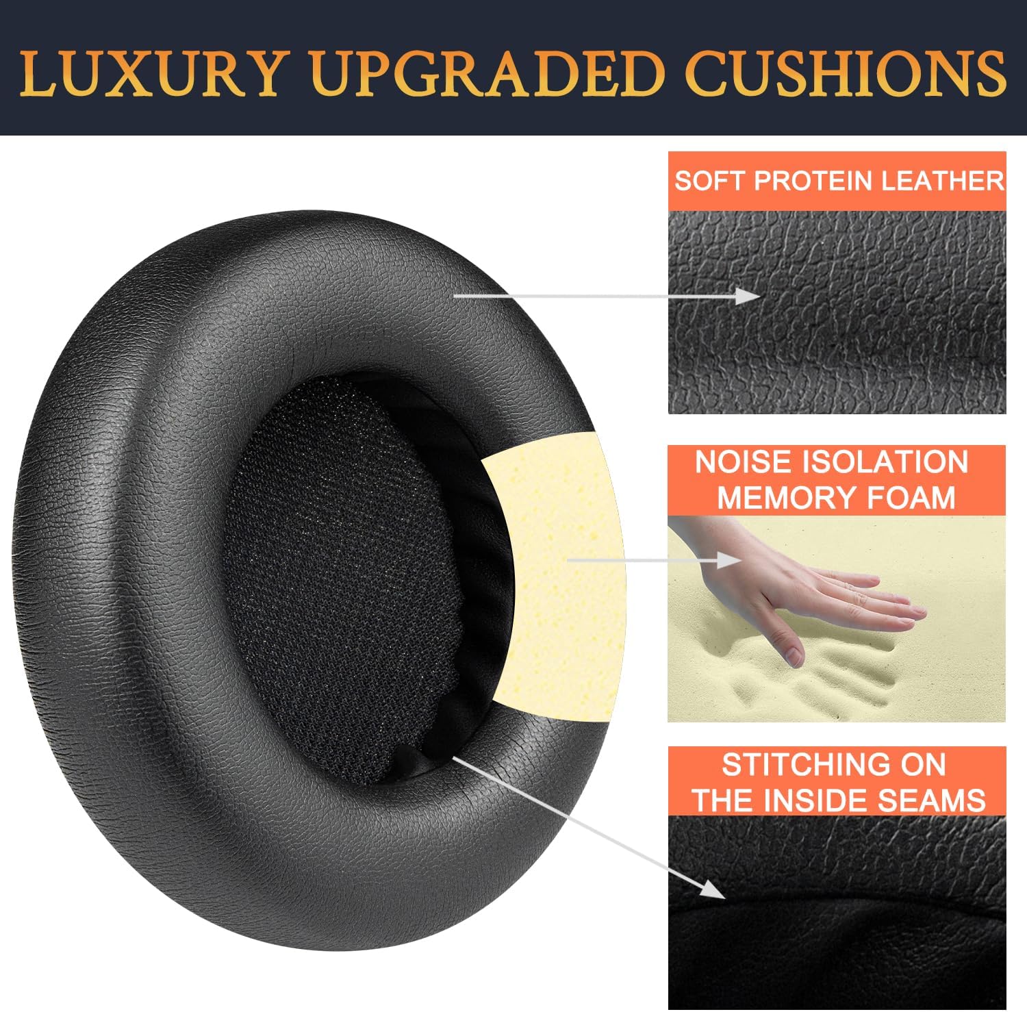 SOULWIT Earpads for Beyerdynamic MMX 100, MMX 150, MMX 200 - Protein Leather