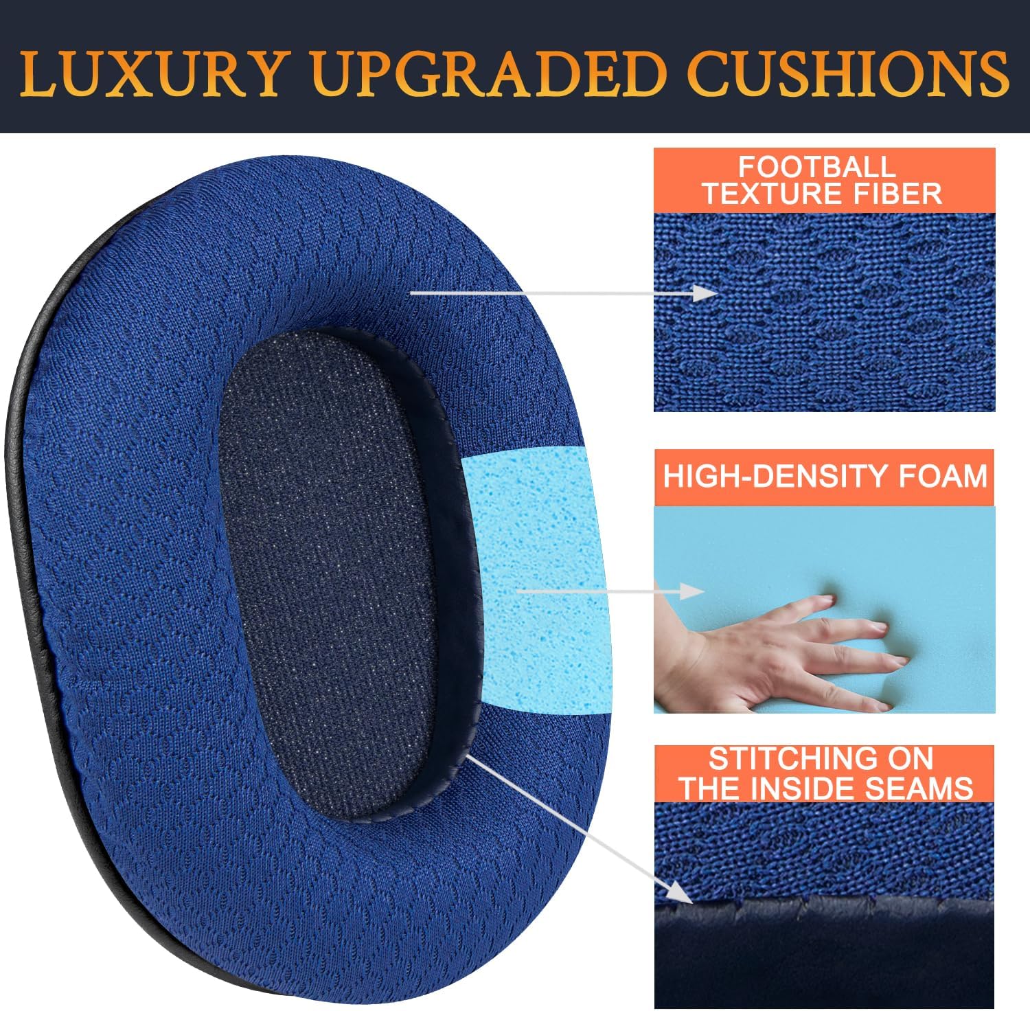 SOULWIT Earpads for Audio-Technica ATH M50, M50X, M50XBT, M50XBT2, M50XSTS, M40x, M30x, M20xBT, M20X, SX1, MSR7 Monitor - Mesh Fabric