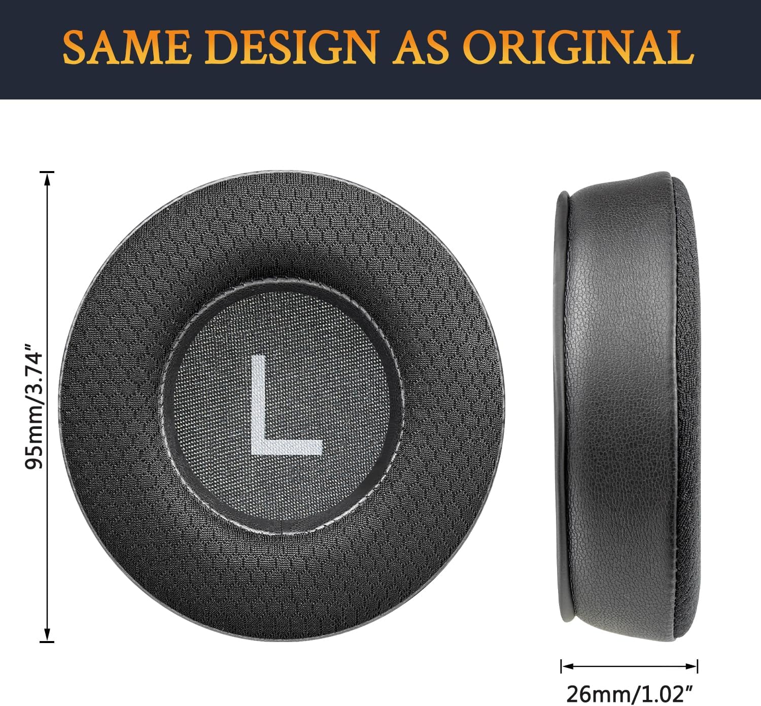 SOULWIT Earpads for JBL Synchros E50BT / S500 / S700 - Mesh Fabric