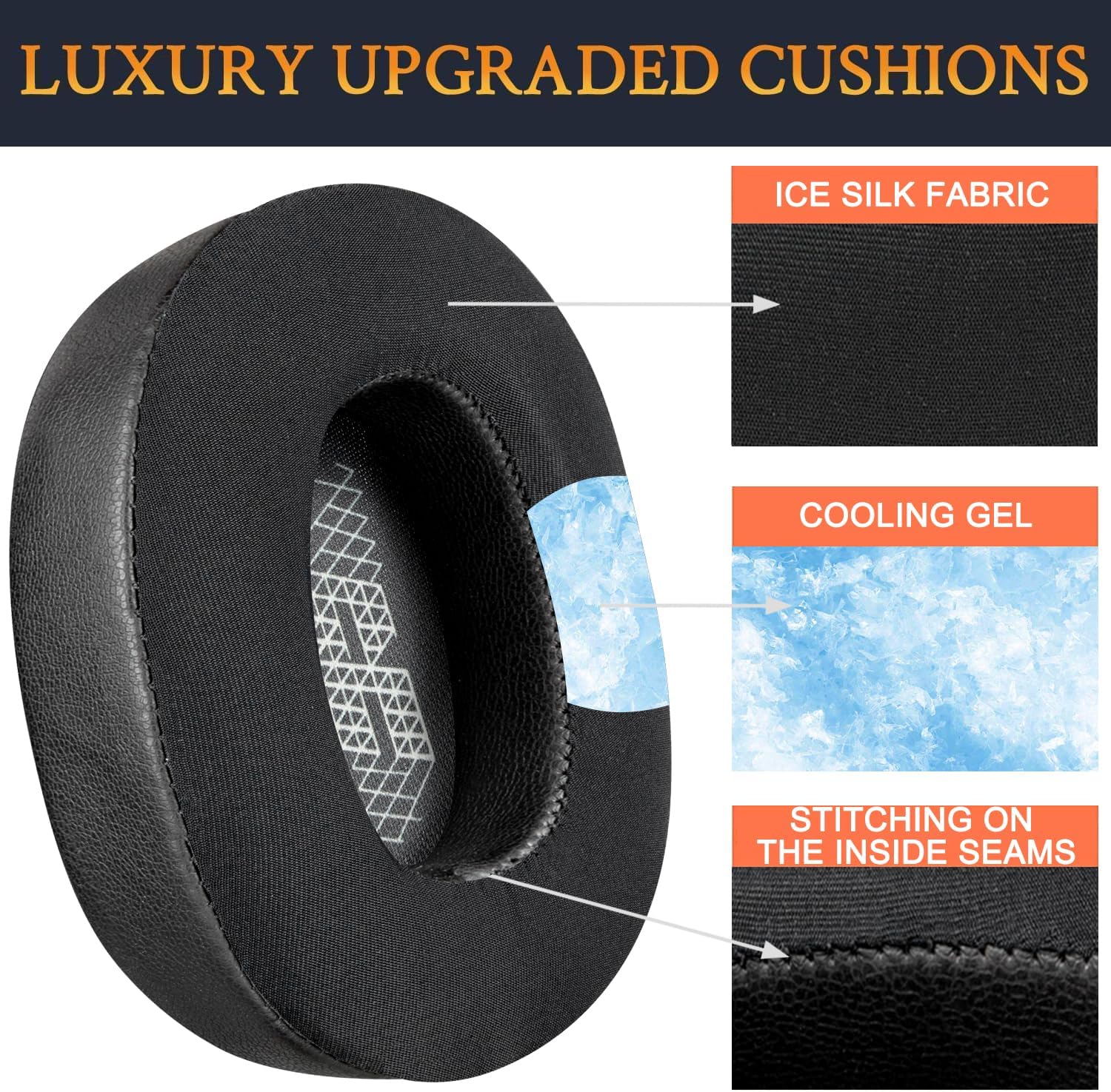 SOULWIT Earpads for JBL E65BTNC, Live 650BTNC, Live 660NC, Live 770NC, Duet NC - Cooling Gel