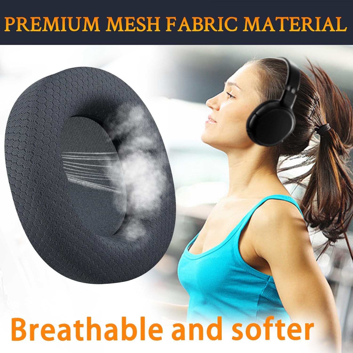SOULWIT Earpads for SteelSeries Arctis 1/3/5/7/7+/7P/7P+/7X/7X+/9/9X/Pro/Prime - Mesh Fabric