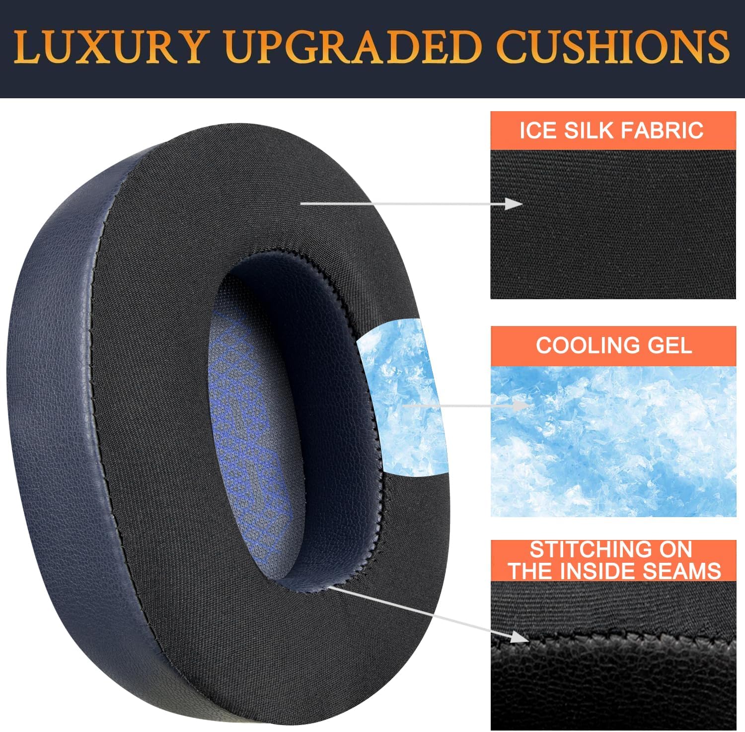 SOULWIT Earpads for JBL E65BTNC, Live 650BTNC, Live 660NC, Live 770NC, Duet NC - Cooling Gel
