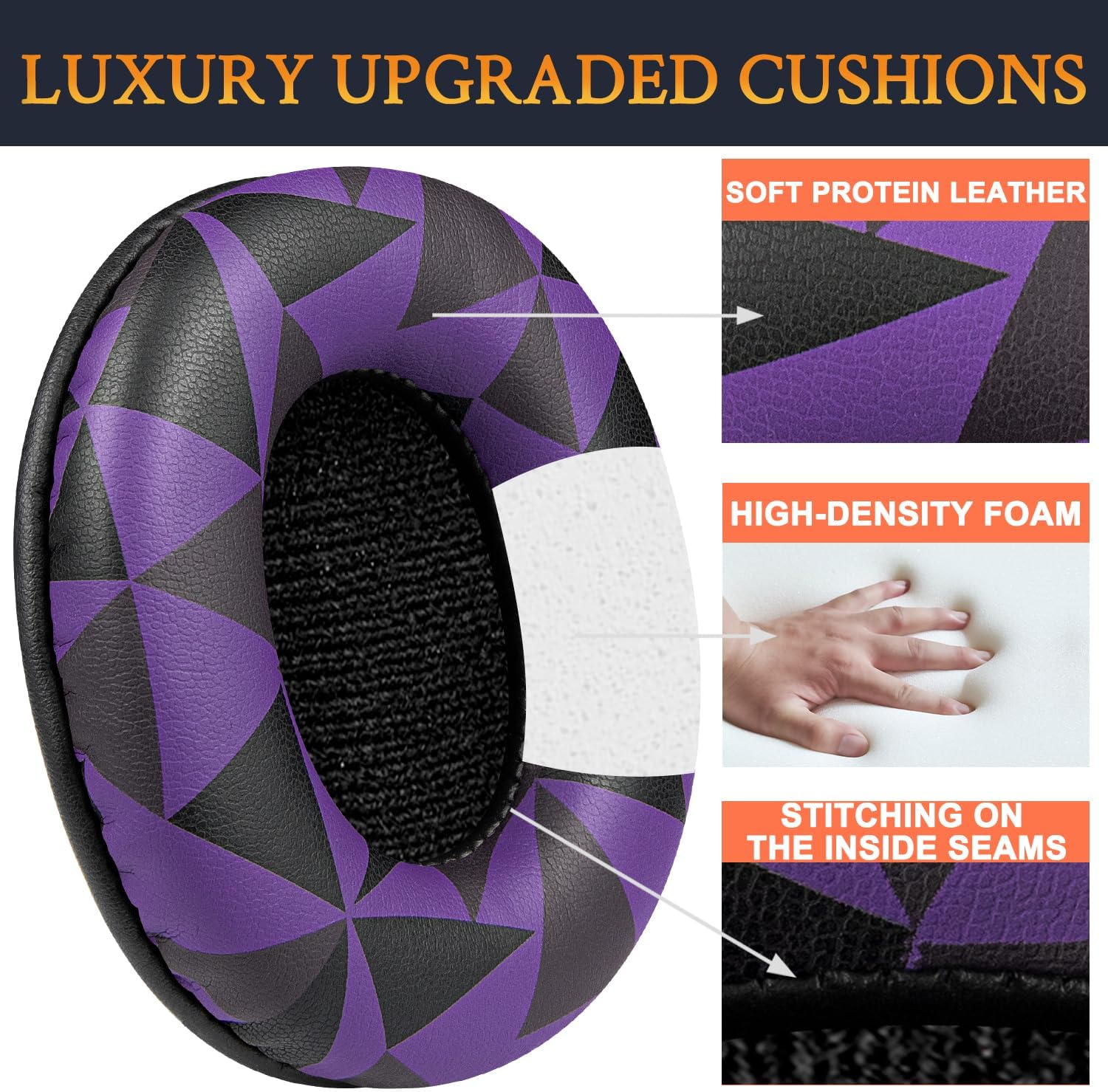 SOULWIT Earpads for Sony MDR-7506, MDR-V6, MDR-V7, MDR-CD900ST - Protein Leather