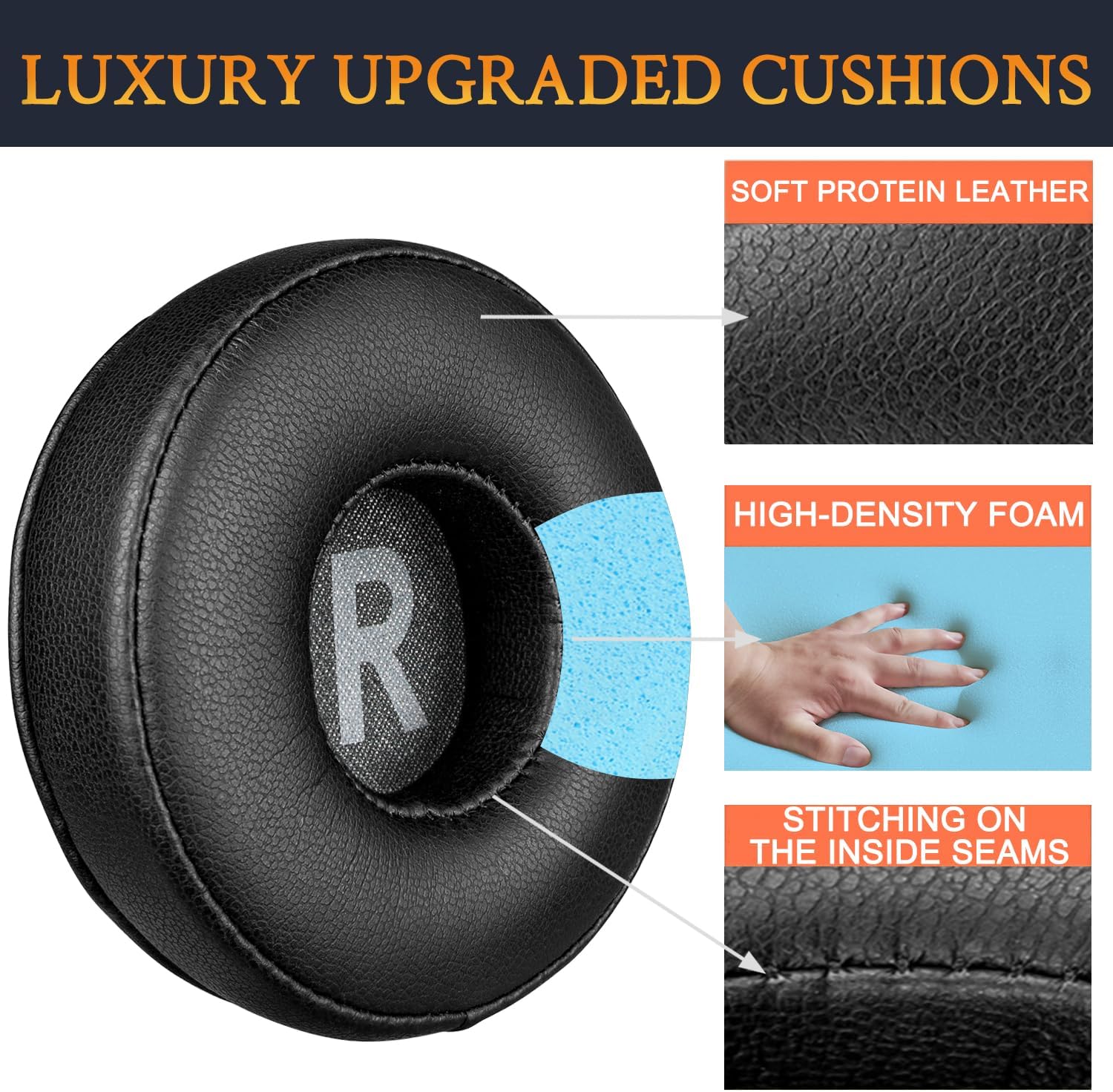 SOULWIT Earpads for Yamaha HPH-50B Compact Closed-Back - Protein Leather