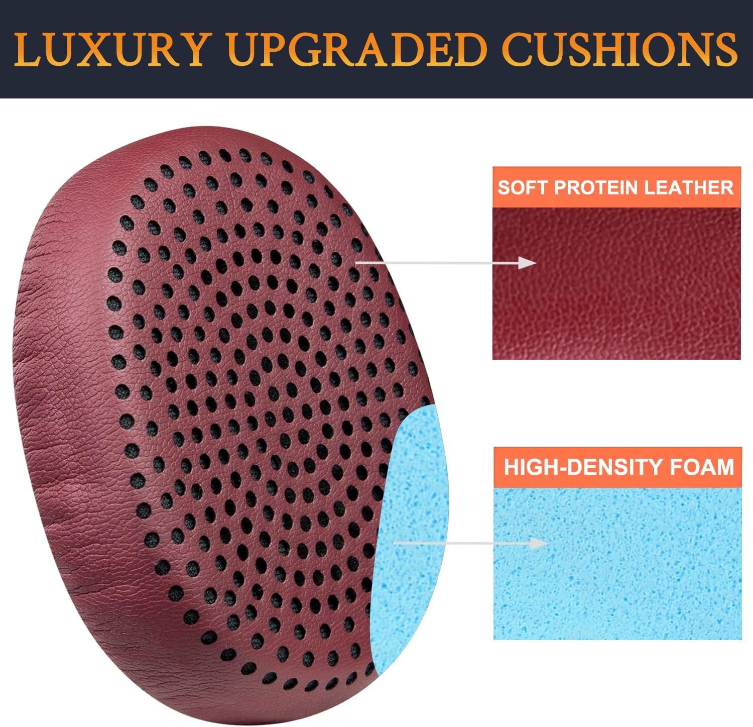 SOULWIT Earpads for Skullcandy Riff Wired, Riff Wireless, Riff Wireless 2 - Protein Leather