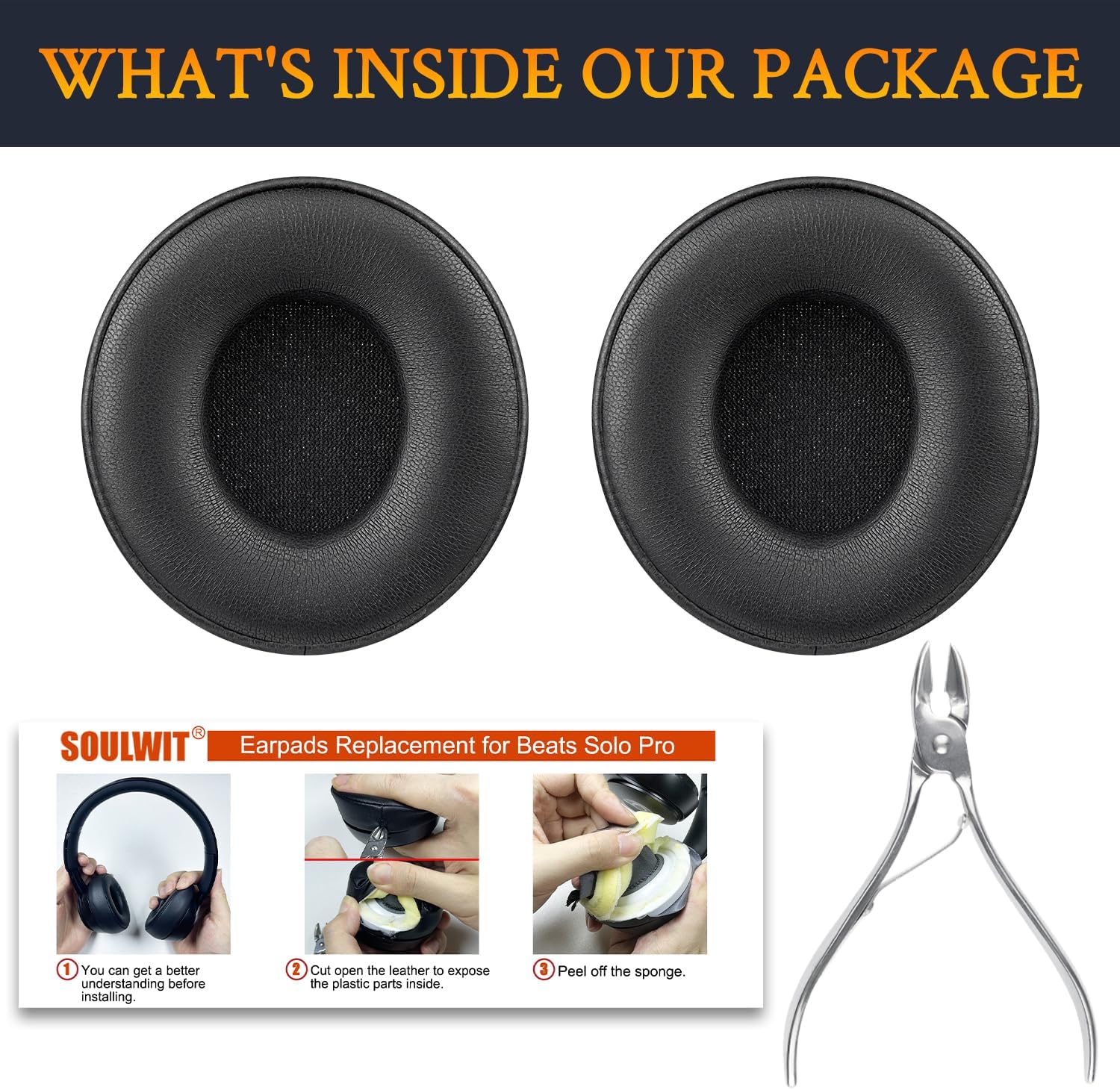 SOULWIT Earpads for Beats Solo Pro - Protein Leather