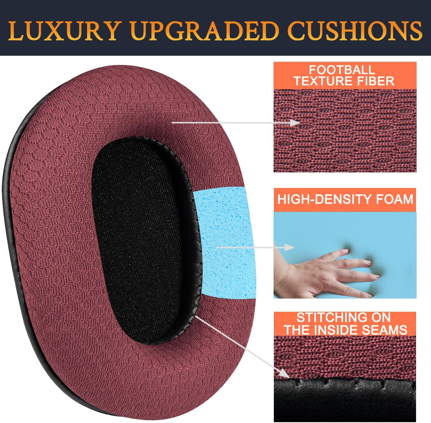 SOULWIT Earpads for Audio-Technica ATH M50, M50X, M50XBT, M50XBT2, M50XSTS, M40x, M30x, M20xBT, M20X, SX1, MSR7 Monitor - Mesh Fabric