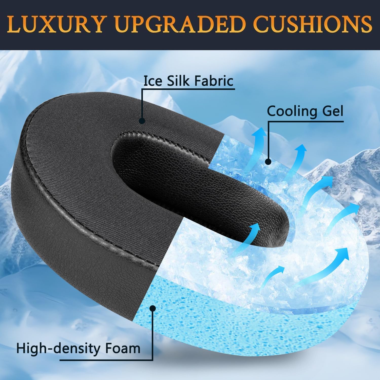 SOULWIT Earpads for Skullcandy Hesh 3/ANC/Evo & Crusher Wireless/ANC/Evo & Venue ANC - Cooling Gel