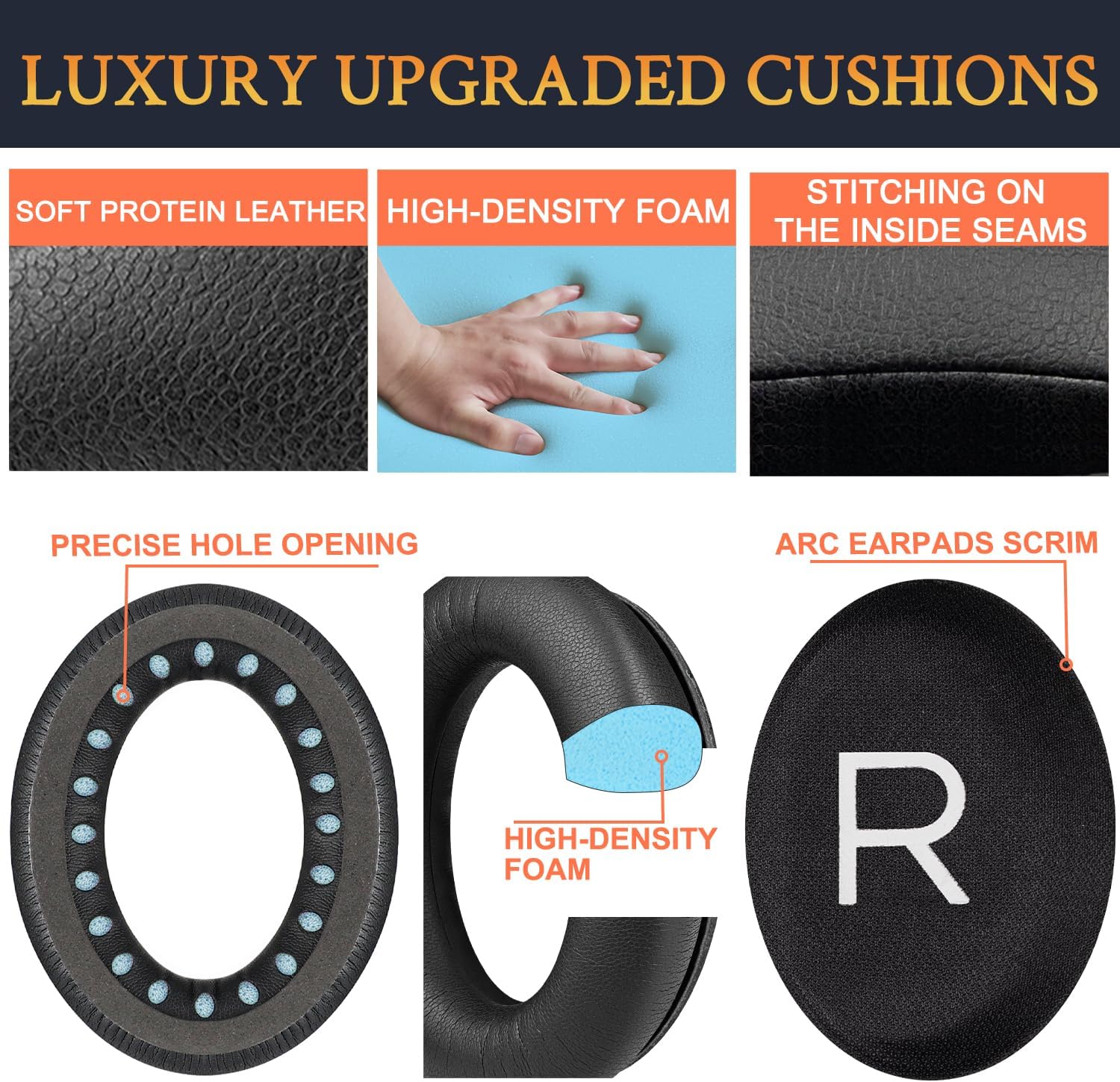 SOULWIT Earpads for Bose QuietComfort 45 Series - Protein Leather