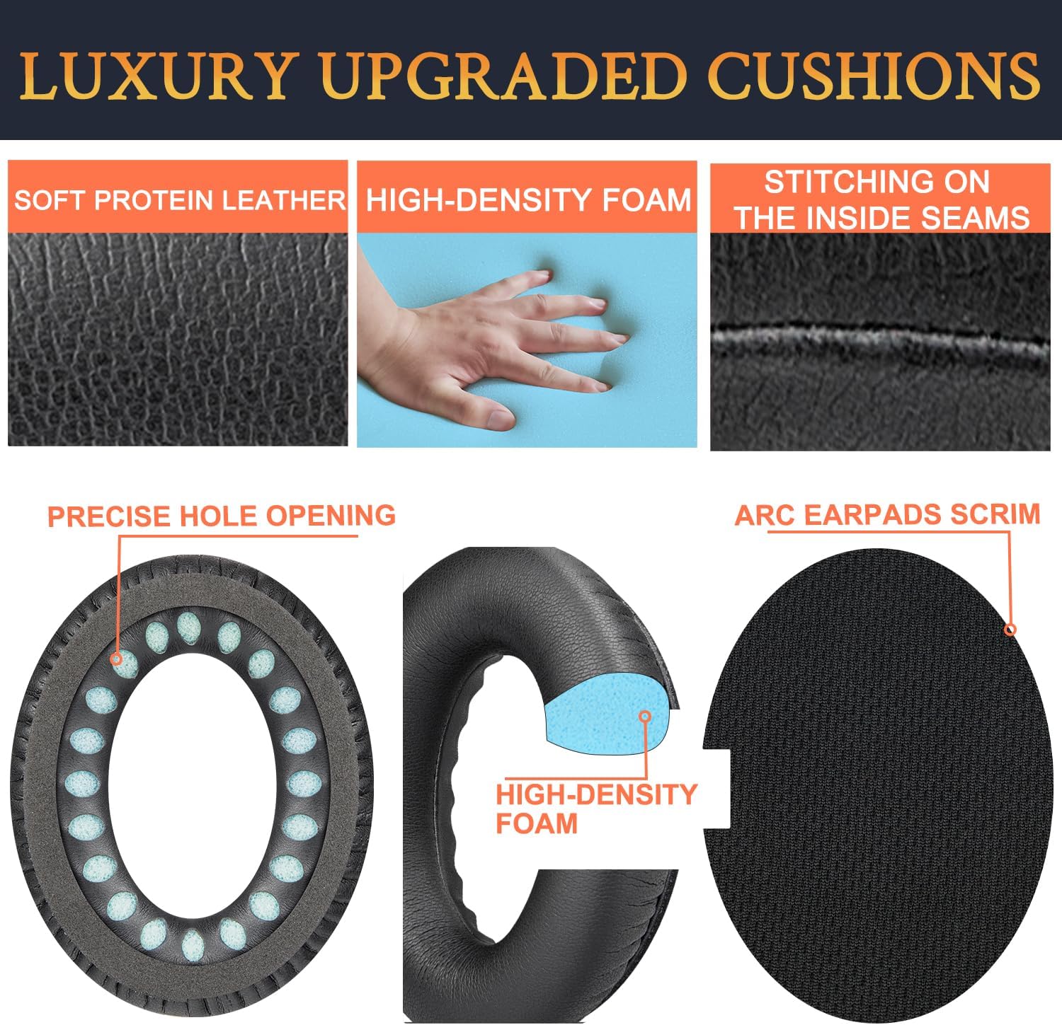 SoloWIT Earpads for Bose QuietComfort 15, QuietComfort 2 - Protein Leather