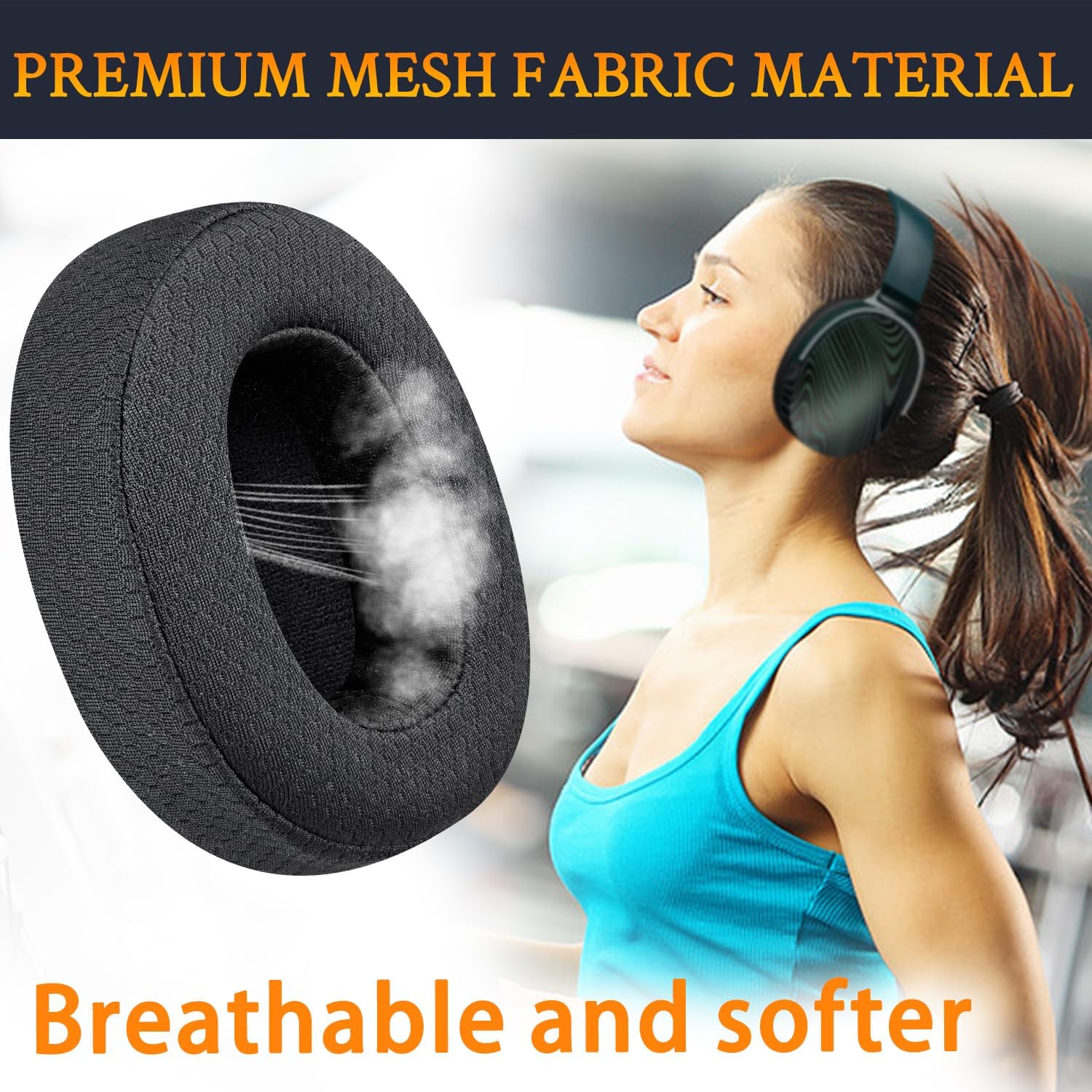 SOULWIT Earpads for Skullcandy Hesh 3/ANC/Evo & Crusher Wireless/ANC/Evo & Venue ANC - Mesh Fabric