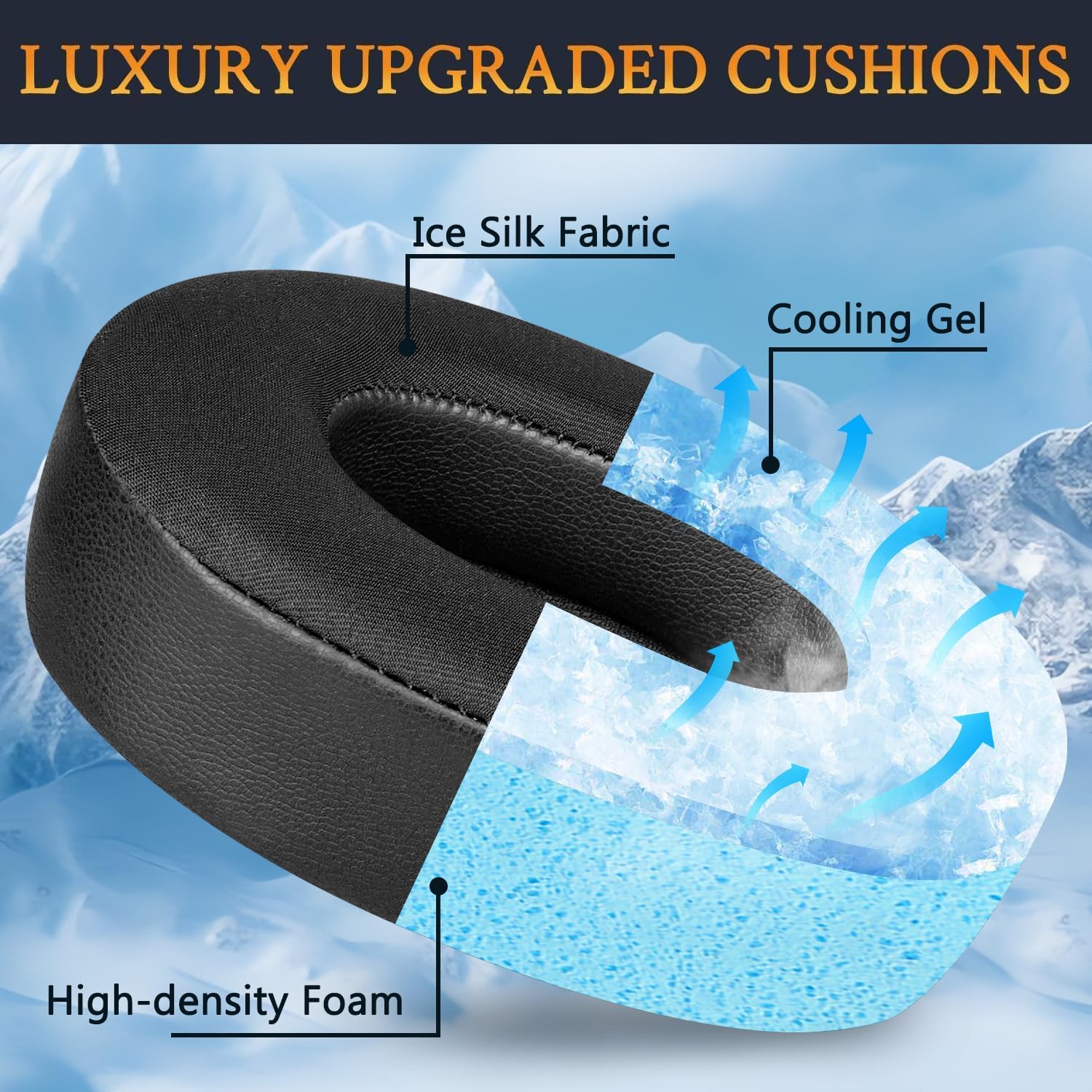 SOULWIT Earpads for JBL Tune 700BT, 710BT, 720BT, 750BTNC, 760NC, 770NC - Cooling Gel