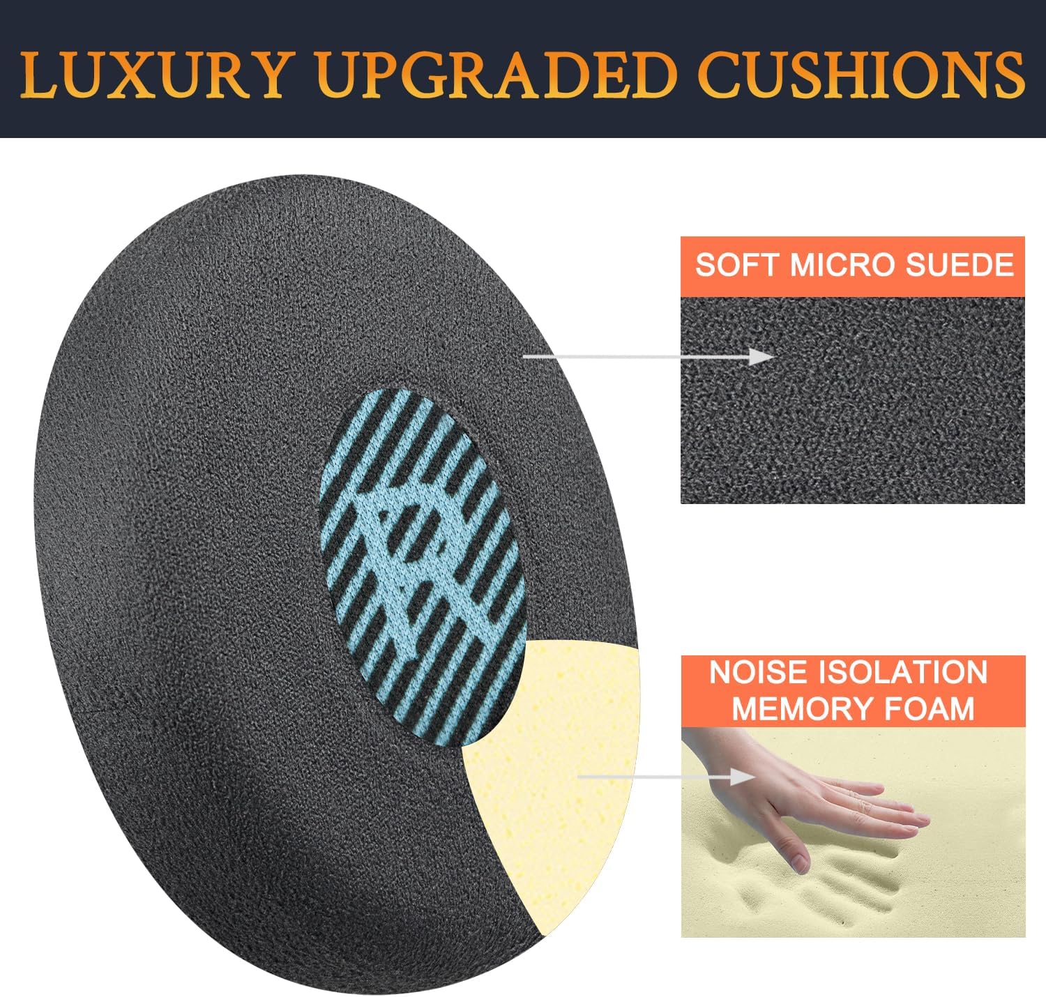 SOULWIT Earpads for Bose On-Ear II (OE2/OE2i) / SoundTrue On-Ear / SoundLink On-Ear - Micro Suede