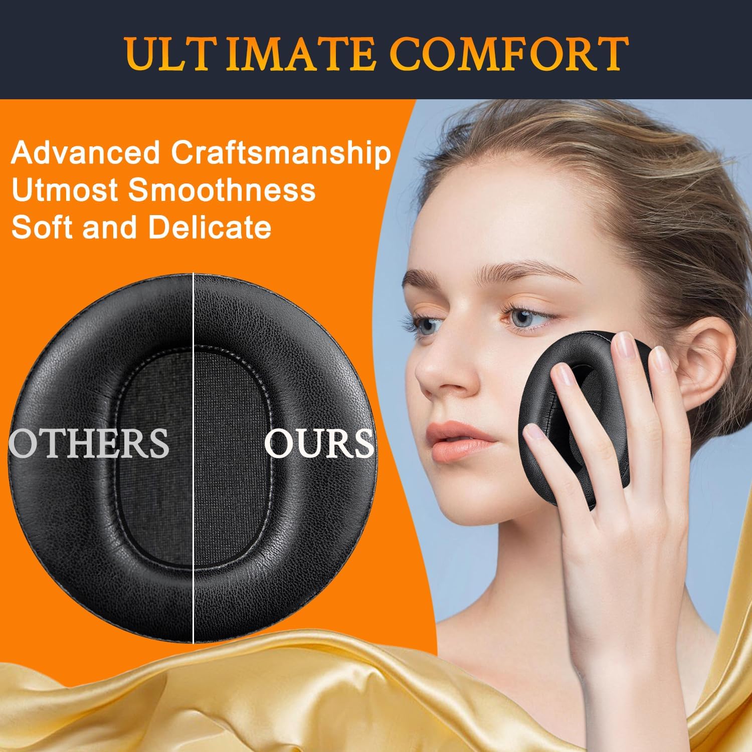 SOULWIT Earpads for Audeze LCD-2, LCD-2C, LCD-3, LCD-4, LCD-4Z, LCD-MX4, LCD-X, LCD-XC - Protein Leather