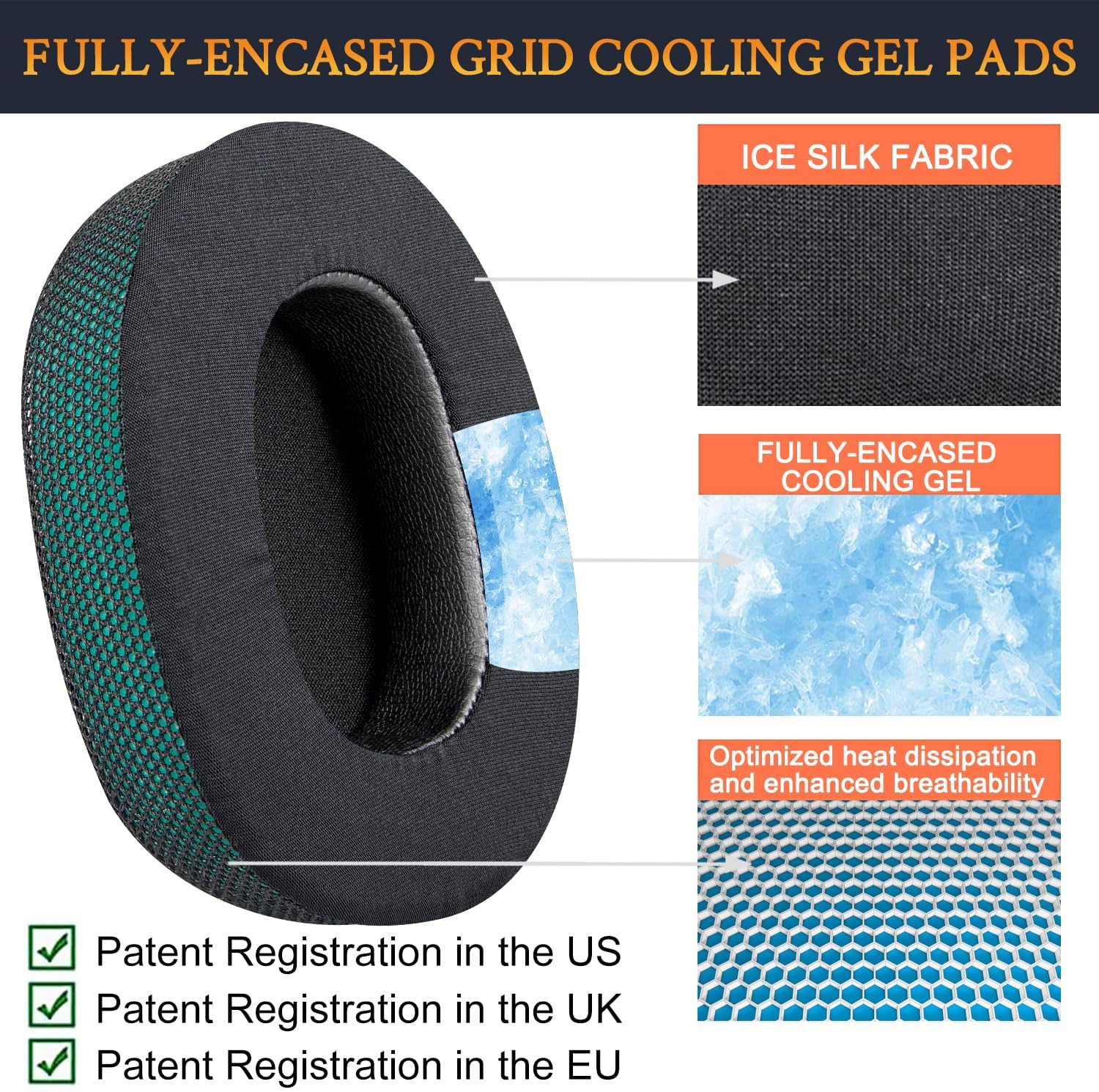 SOULWIT Earpads for Skullcandy Hesh 3/ANC/Evo & Crusher Wireless/ANC/Evo & Venue ANC - Cooling Gel