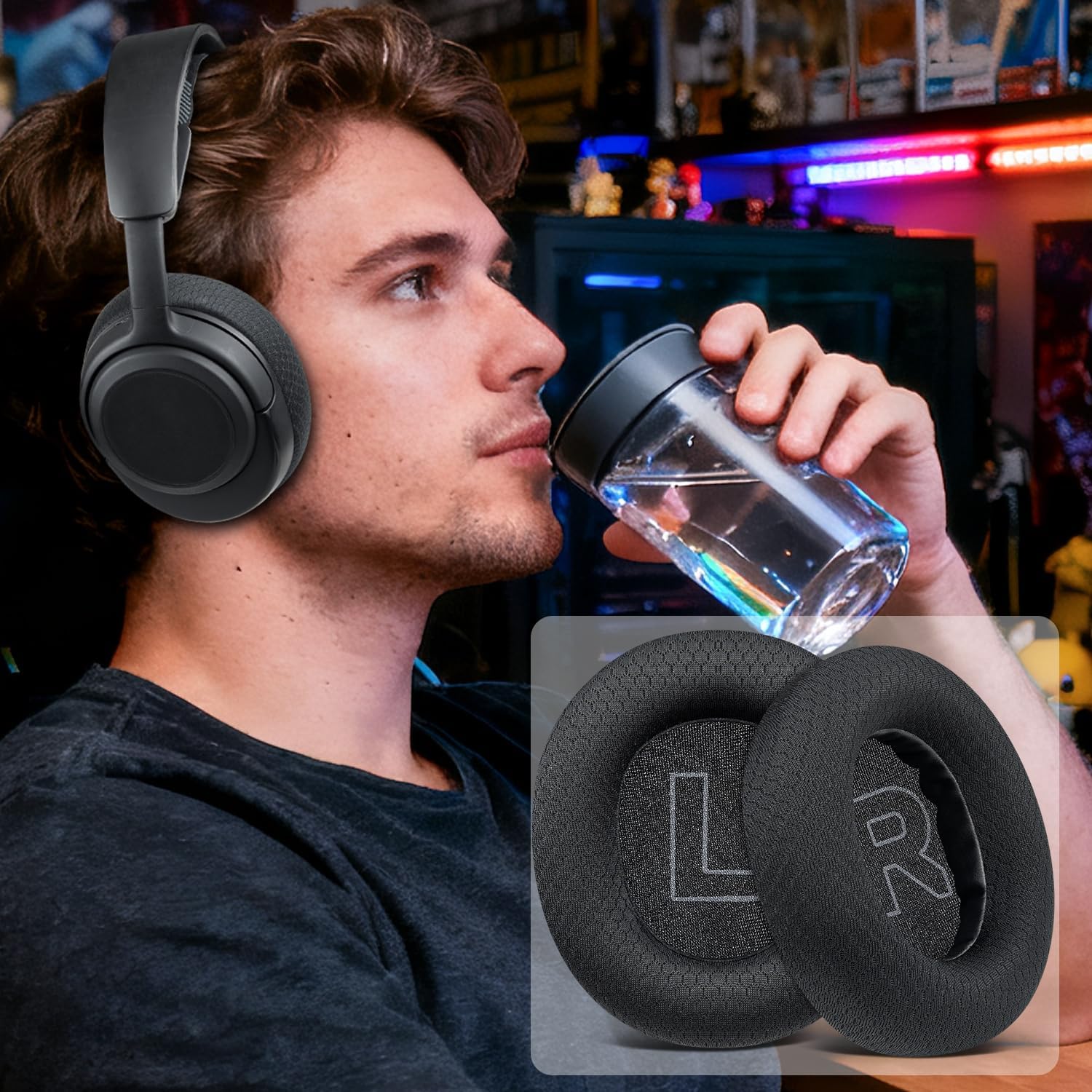 SOULWIT Earpads for SteelSeries Arctis Nova Pro Wired, Arctis Nova 1/3 Wired, Arctis Nova 4/5/7 Wireless - Mesh Fabric