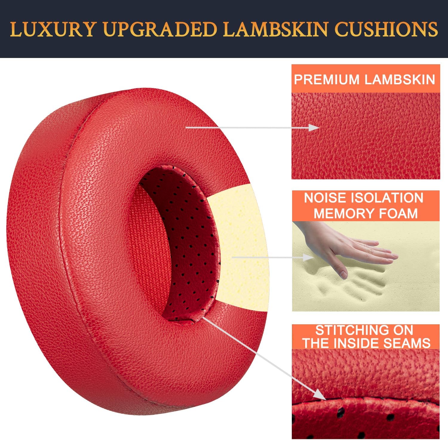 SoloWIT Earpads for Beats Solo 2 & Solo 3 - Lambskin
