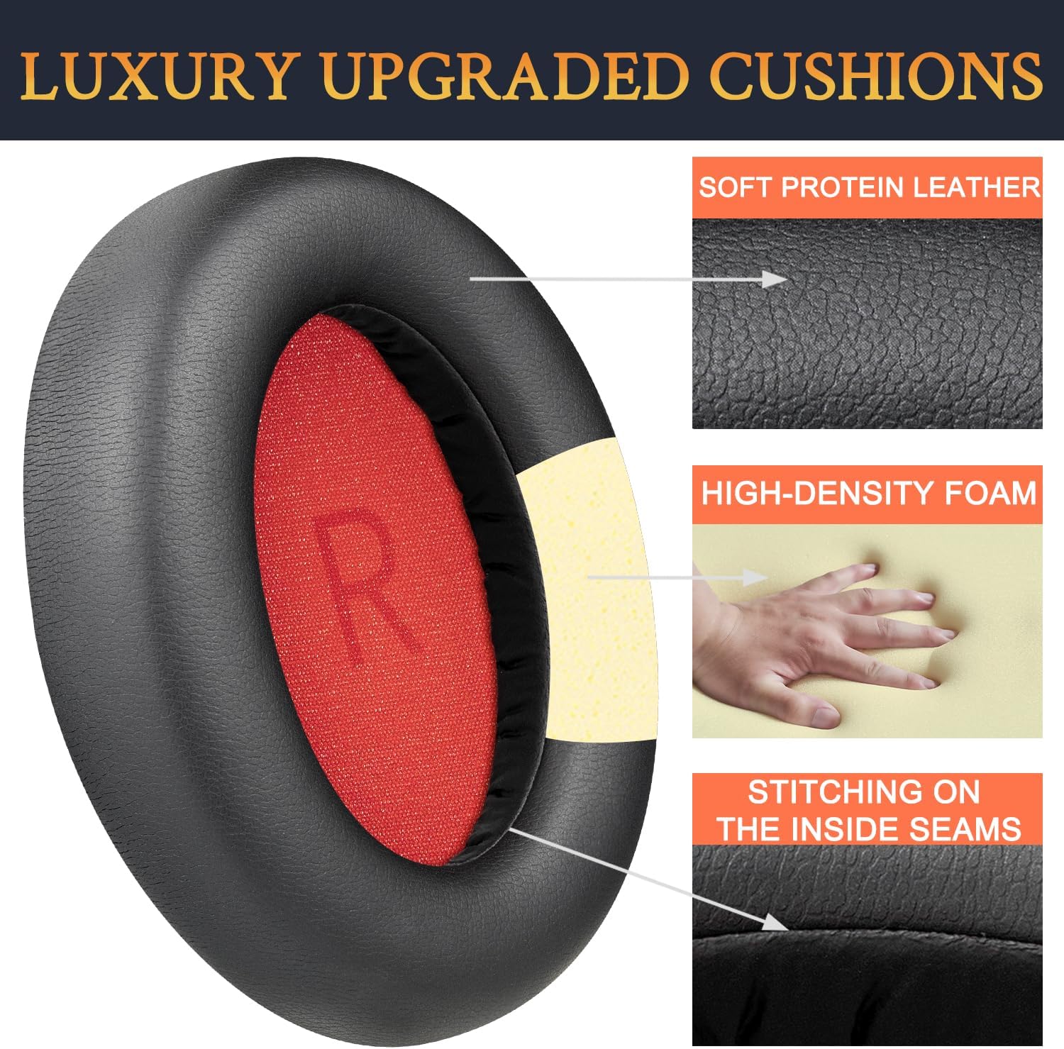 SOULWIT Earpads for 1MORE SonoFlow/SonoFlow SE/SonoFlow Pro - Protein Leather