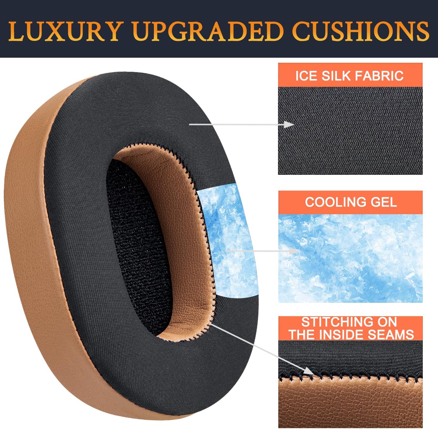 SOULWIT Earpads for Skullcandy Hesh 3/ANC/Evo & Crusher Wireless/ANC/Evo & Venue ANC - Cooling Gel