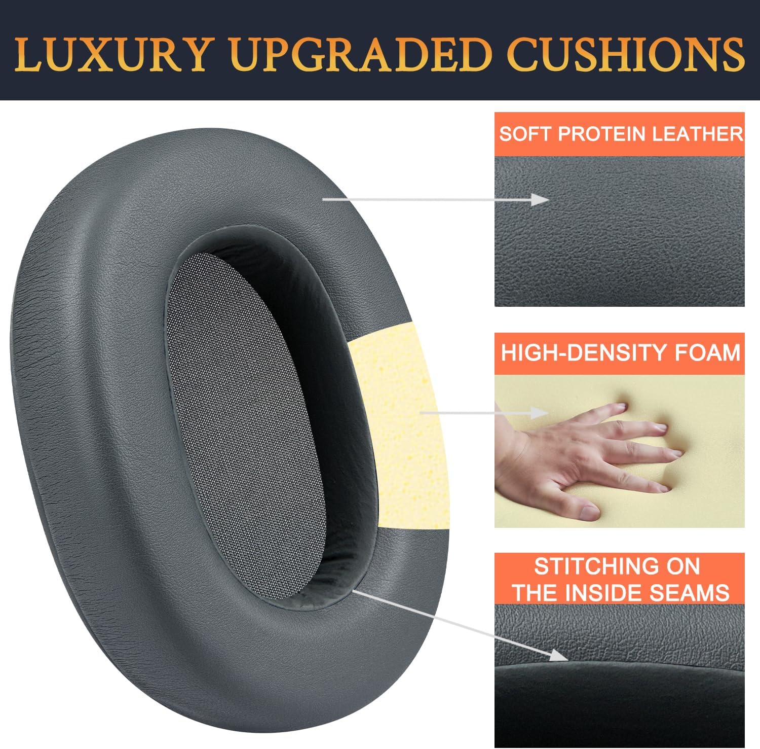 SOULWIT Earpads for Sony ULT WEAR (Model: WH-ULT900N) - Protein Leather