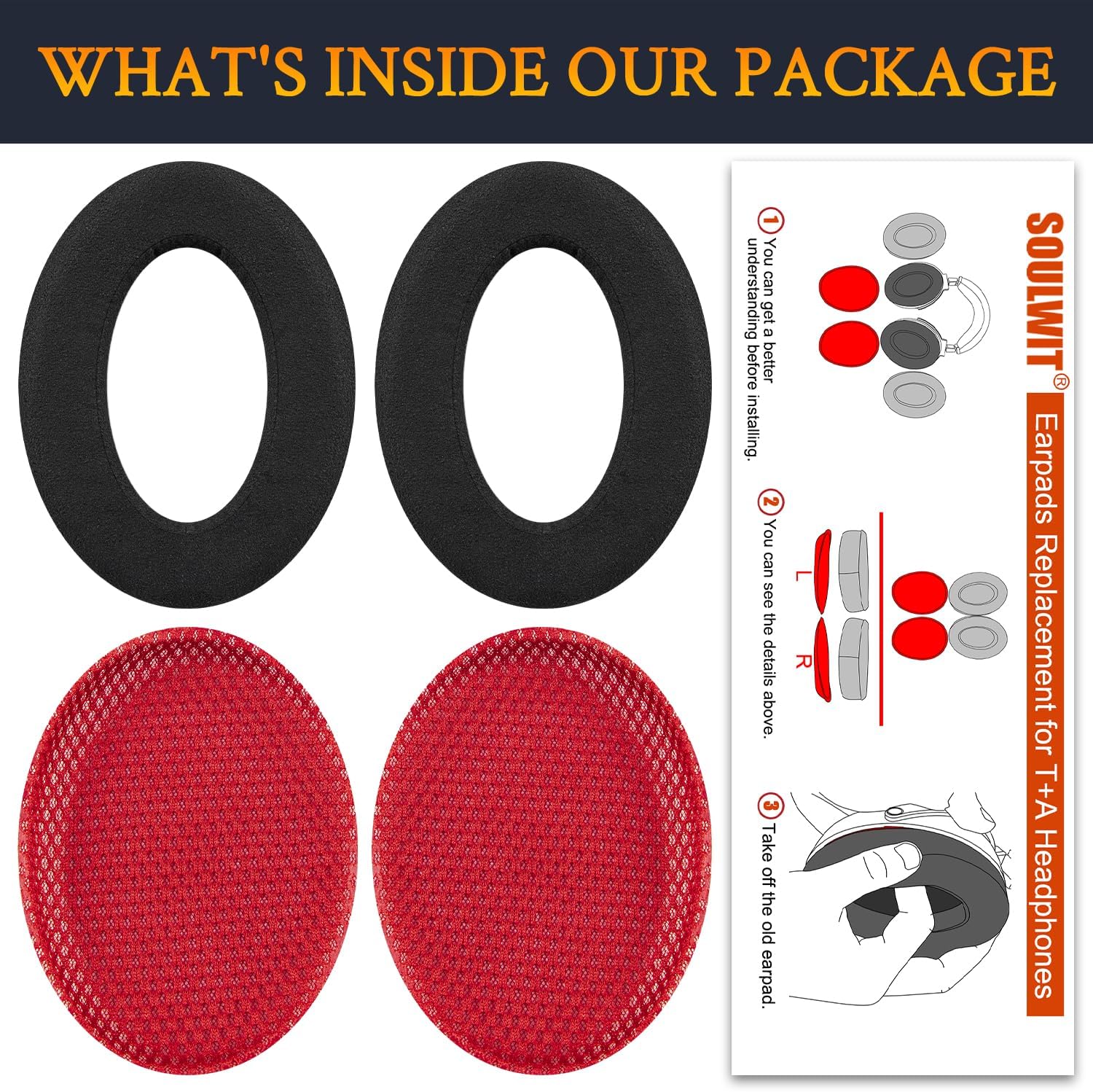 SOULWIT Earpads for T+A Solitaire P, Solitaire P-SE - Nano Cloth