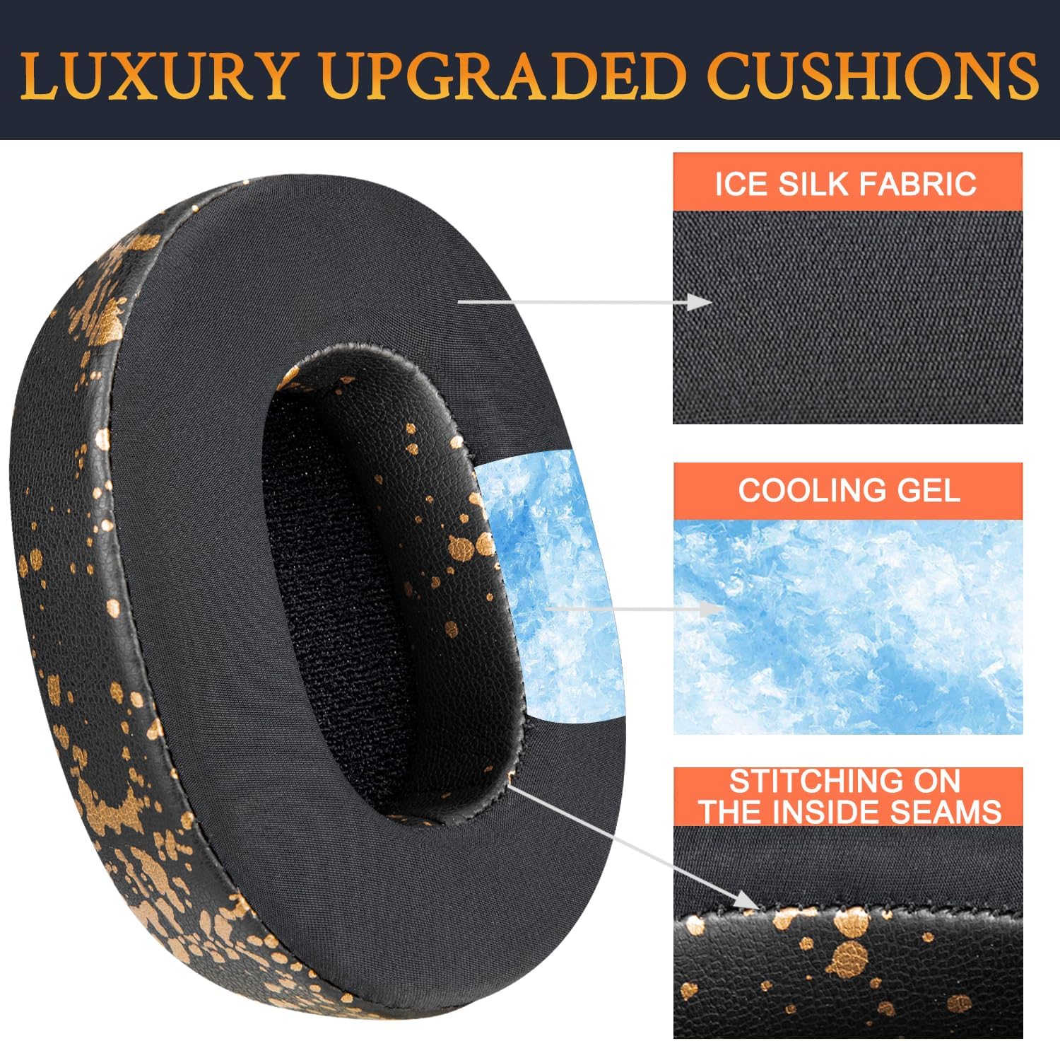 SOULWIT Earpads for Skullcandy Hesh 3/ANC/Evo & Crusher Wireless/ANC/Evo & Venue ANC - Cooling Gel