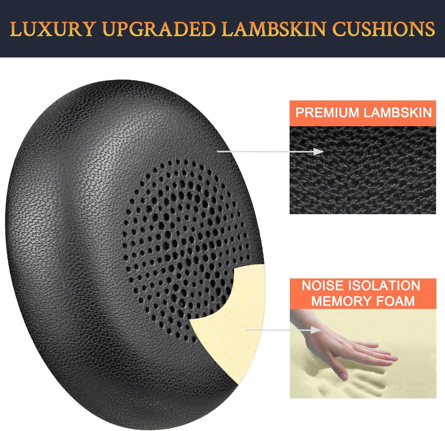 SOULWIT Earpads for Jabra Evolve2 65/40, Elite 45h - Lambskin